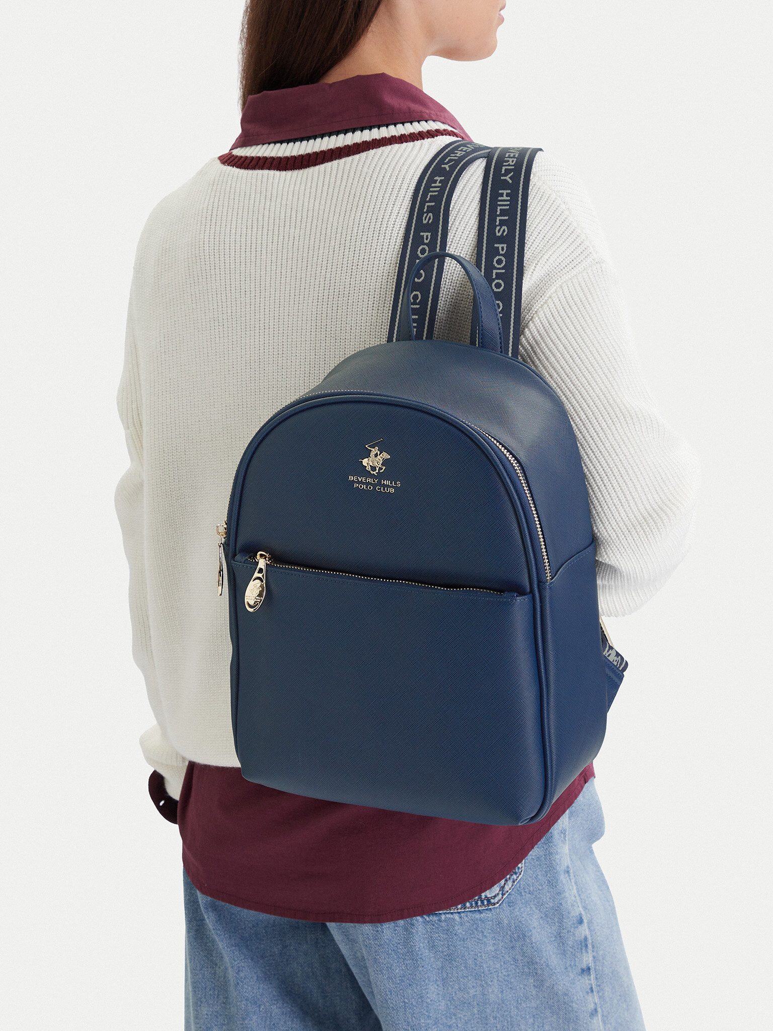 BEVERLY HILLS POLO CLUB Freizeitrucksack Beverly Hills Polo Club Damen-Rucksack Marineblau BEVERLY HILLS POLO C