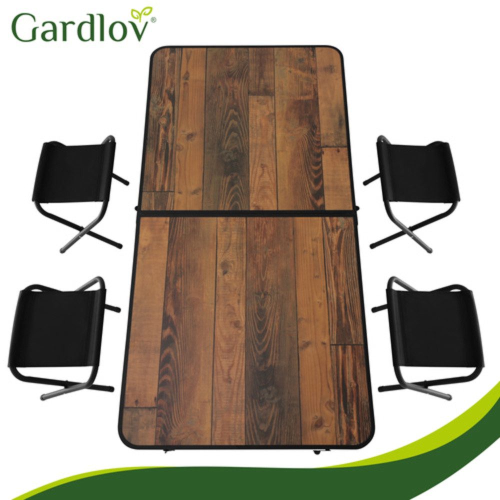 Gardlov Klapptisch Gartentisch 4 Stühle Touristentisch (Spar-Set, 5-St., Tischhöhenverstellung), Ausgestattet mit Anti-Klapp-Sicherheitsverriegelungen – Bild 4 von 5