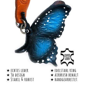 Monkimau Schlüsselanhänger Schmetterling Schlüsselanhänger Leder Tier Figur (Packung)