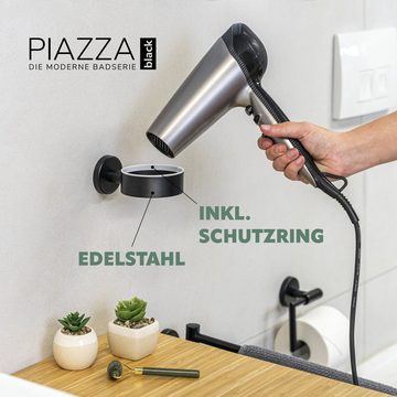 bremermann Bad-Serie PIAZZA BLACK - Haartrocknerhalter, matt schwarz Haartrocknerhalter
