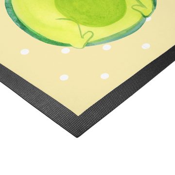 Fußmatte Avocado rollt Kern - Gelb Pastell - Geschenk, Gesund, Baby, große Lie, Mr. & Mrs. Panda, Höhe: 0.6 mm