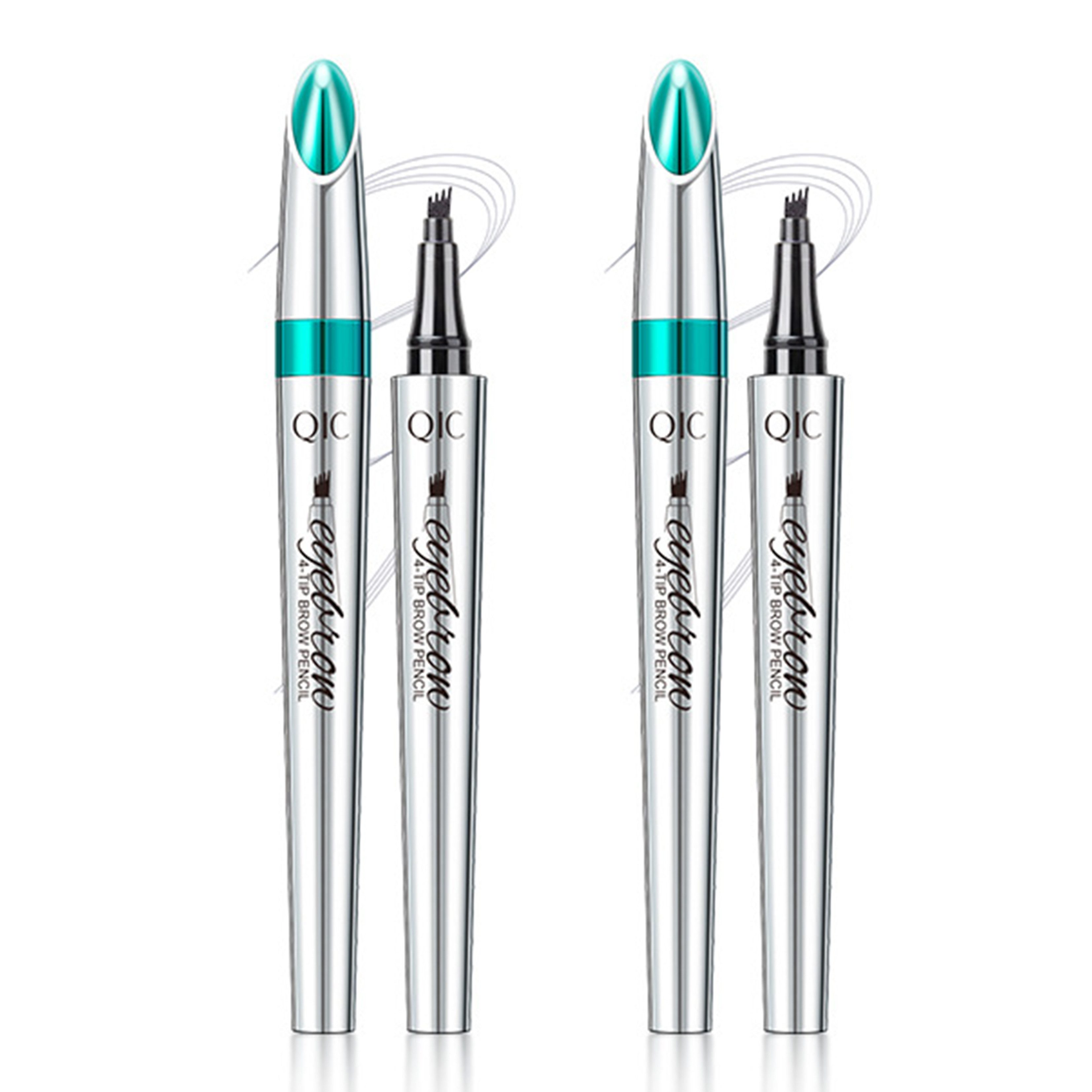 KINSI Augenbrauen-Stift Geteilter Flüssiger Augenbrauenstift,Natürliche Wild-Augenbrauen Optik, 2-tlg., Wasserfest & Nicht Verschmierend