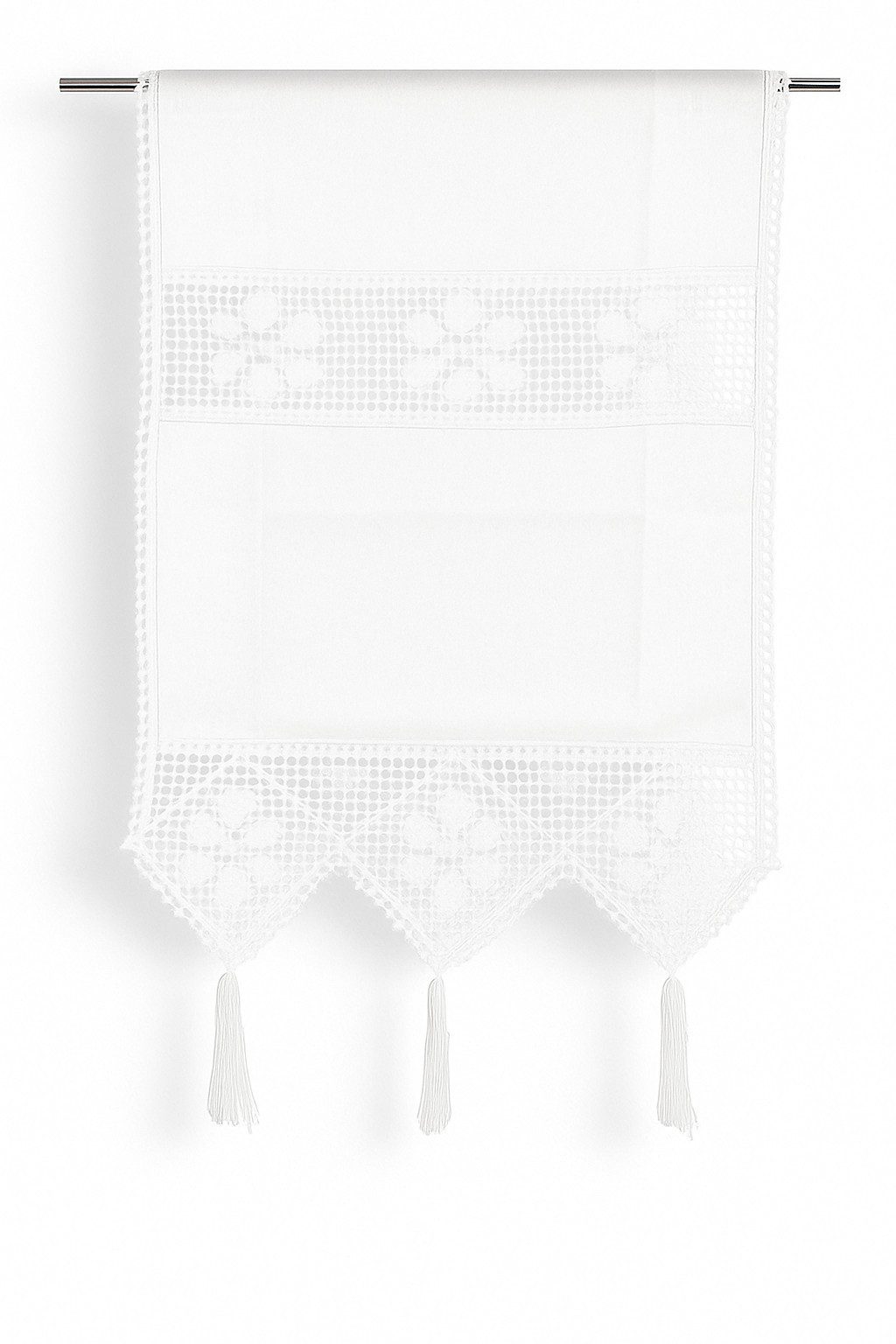 Clever-Kauf-24 Scheibengardine Fenster-Tür-Behang Siebleinen mit Häkeleinsa günstig online kaufen