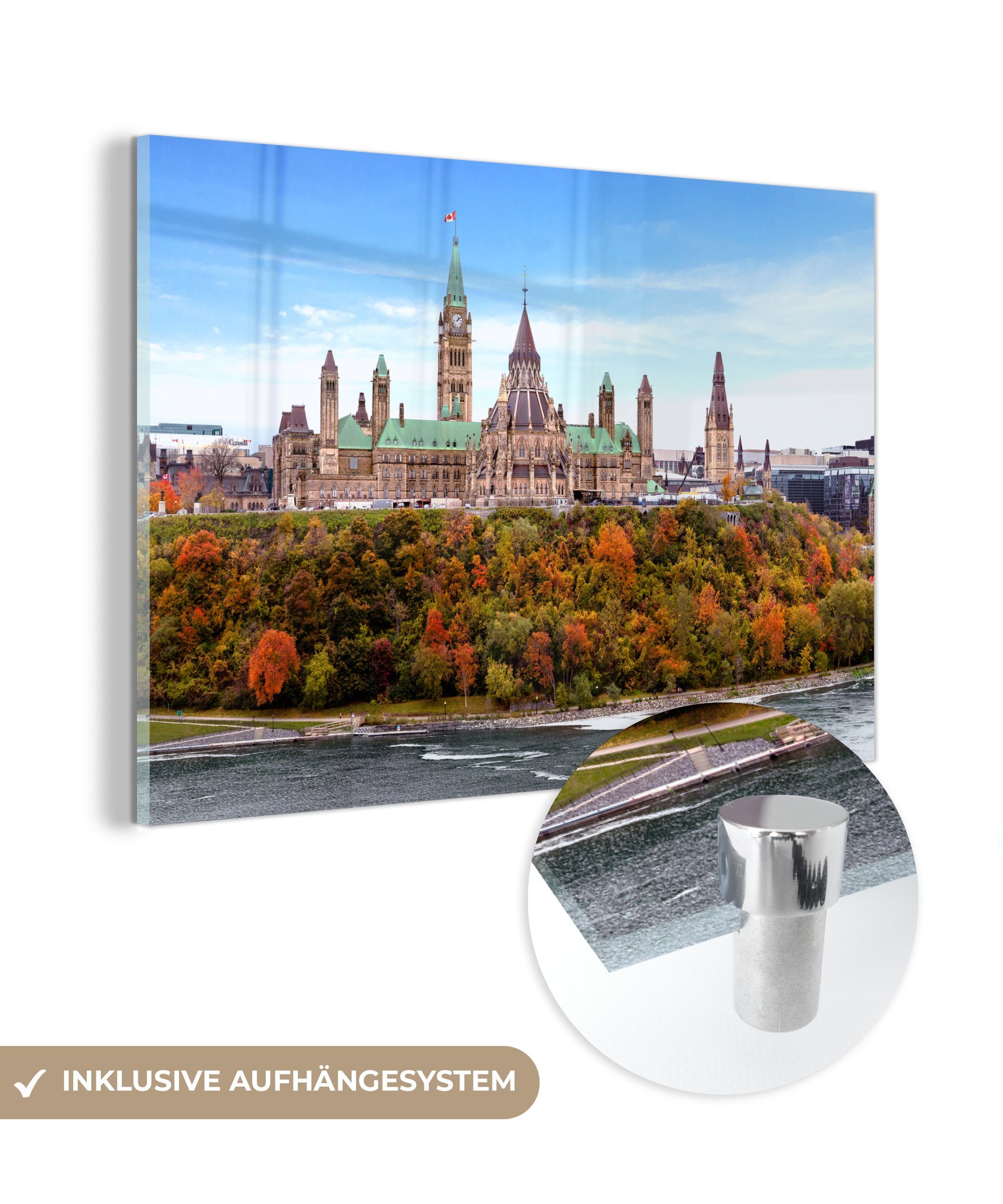 MuchoWow Acrylglasbild Ottawa Parlamentsgebäude, (1 St), Acrylglasbilder Wohnzimmer & Schlafzimmer