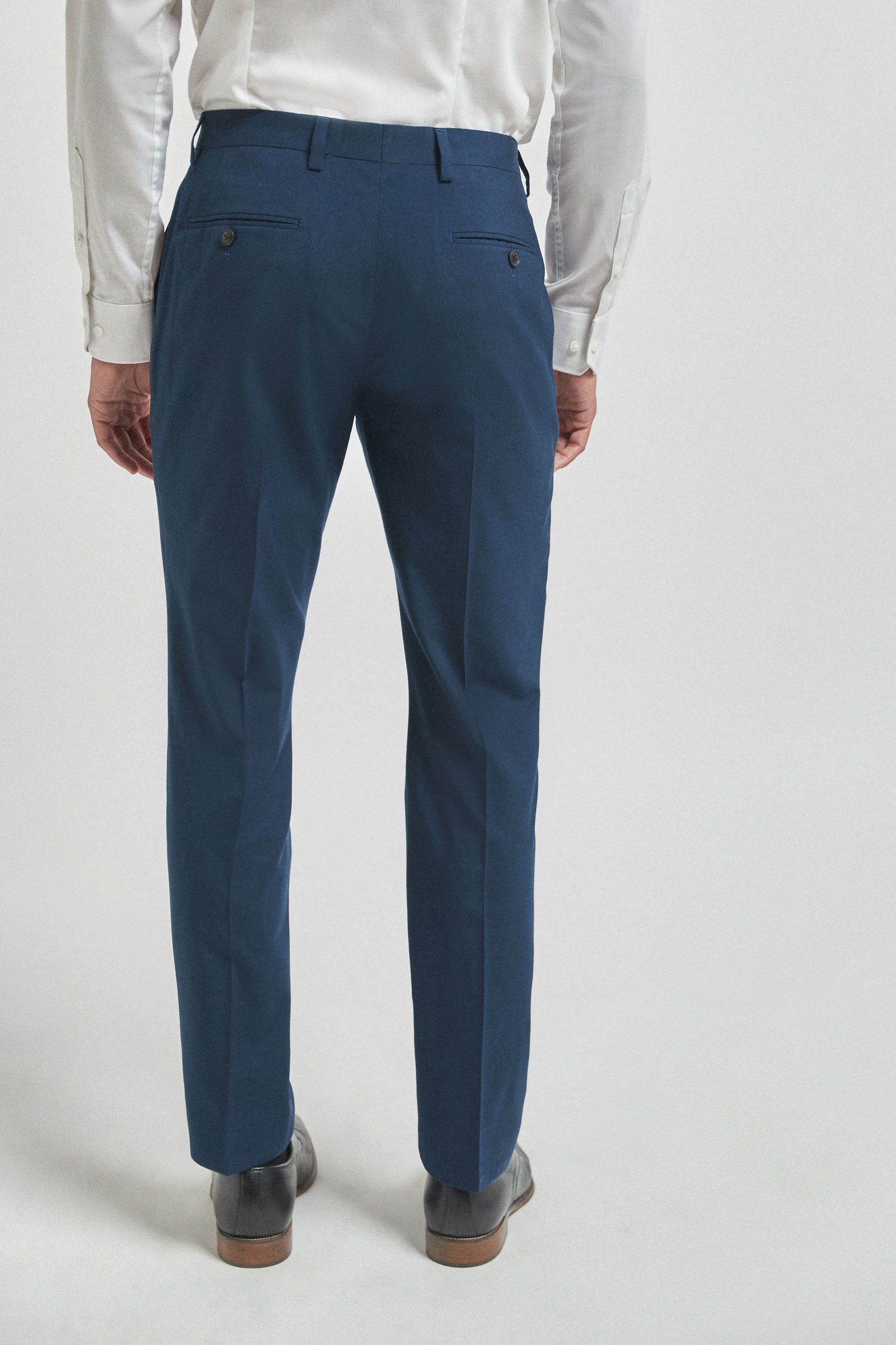 Anzughose mit Next (1-tlg) Anzughose Blue Strukturierte Fit Wolle: Bright Slim