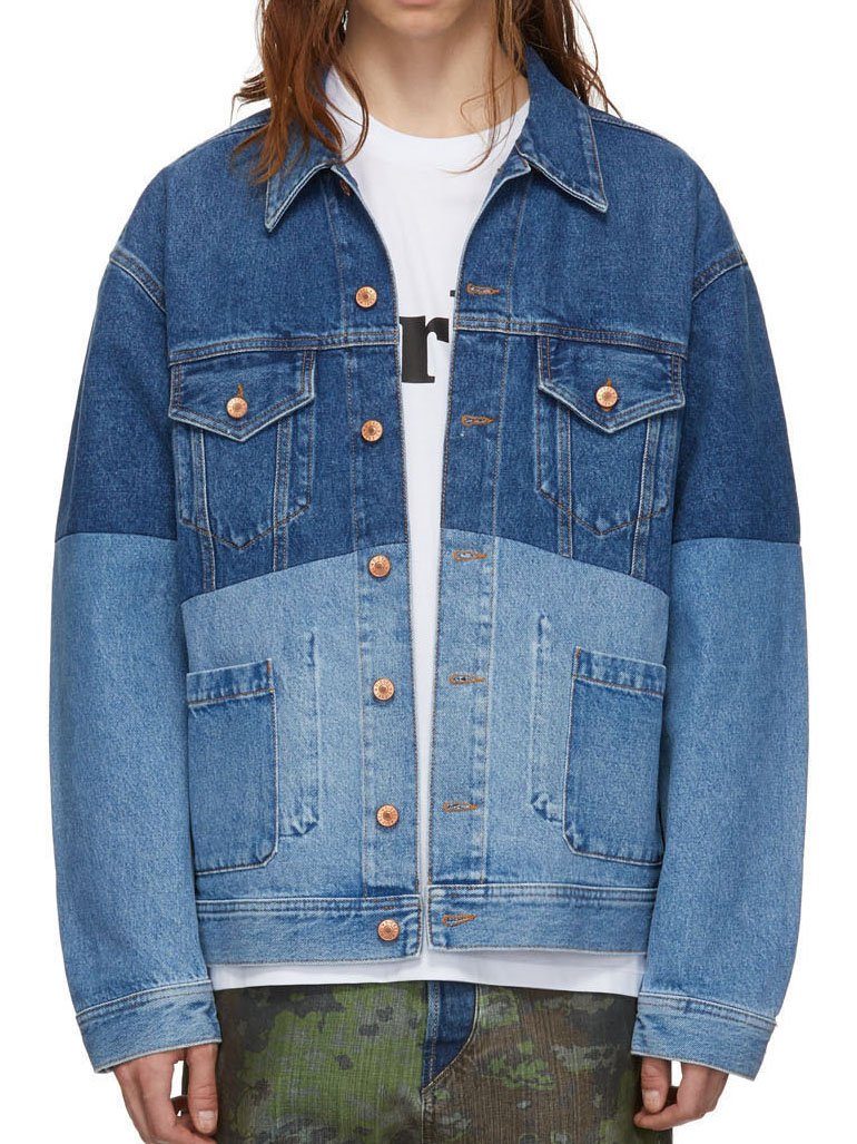 D-Puf - Diesel - Jeansjacke Fit Patchwork Relaxed