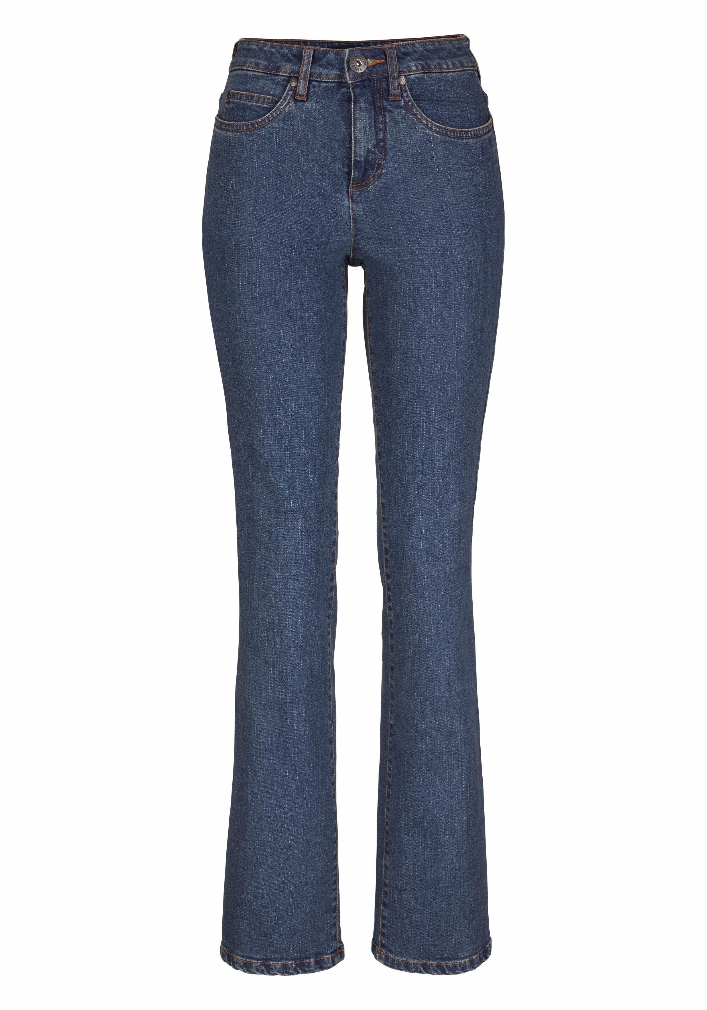Bootcut-Jeans blue-stone Comfort-Fit Waist High Arizona