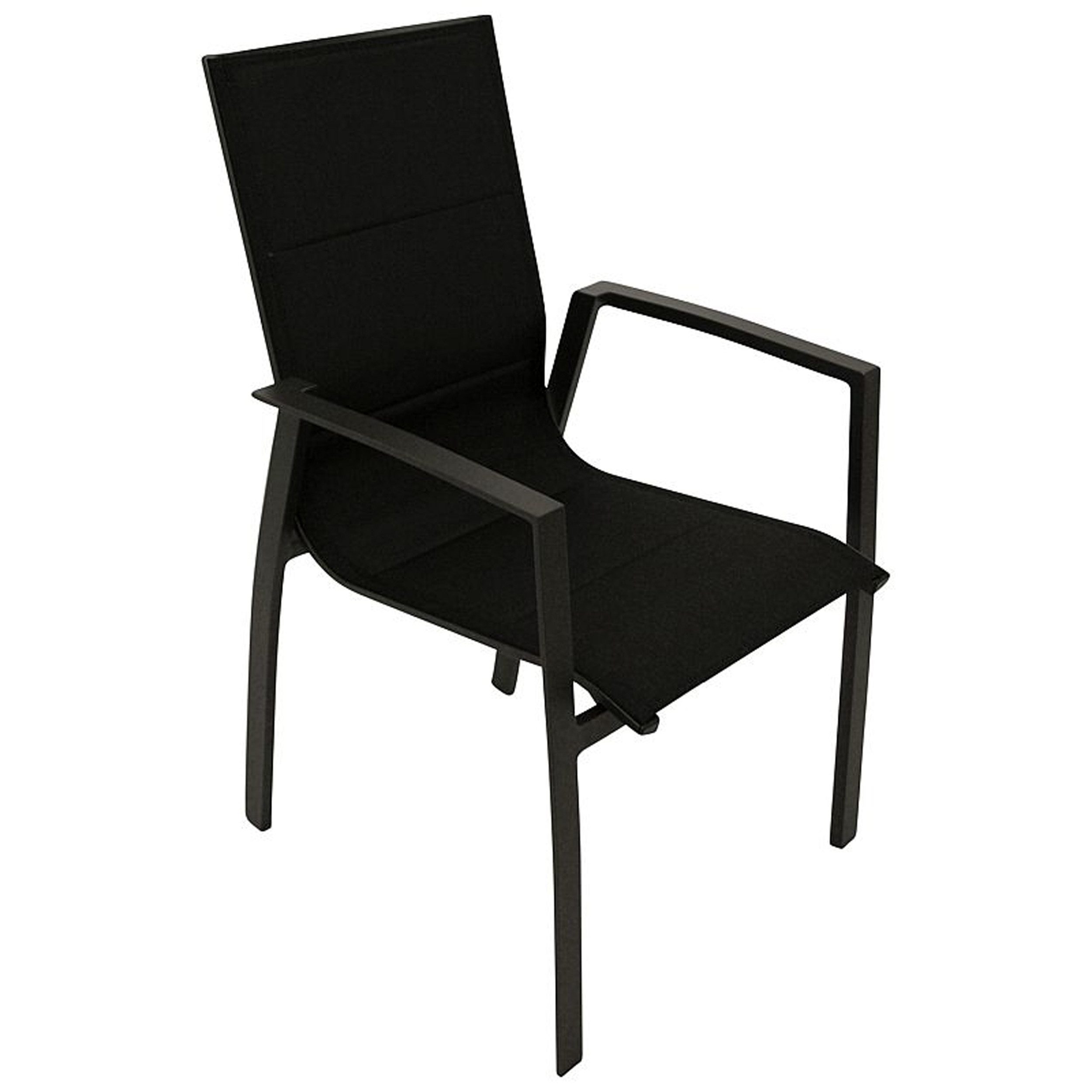 TPFGarden Gartenstuhl WALLASEY (4-er Set Stapelsessel Aluminium anthrazit), Hochwertiger Outdoor Stuhl mit den Maßen (BxHxT): 57.5 x 91 x 61 cm