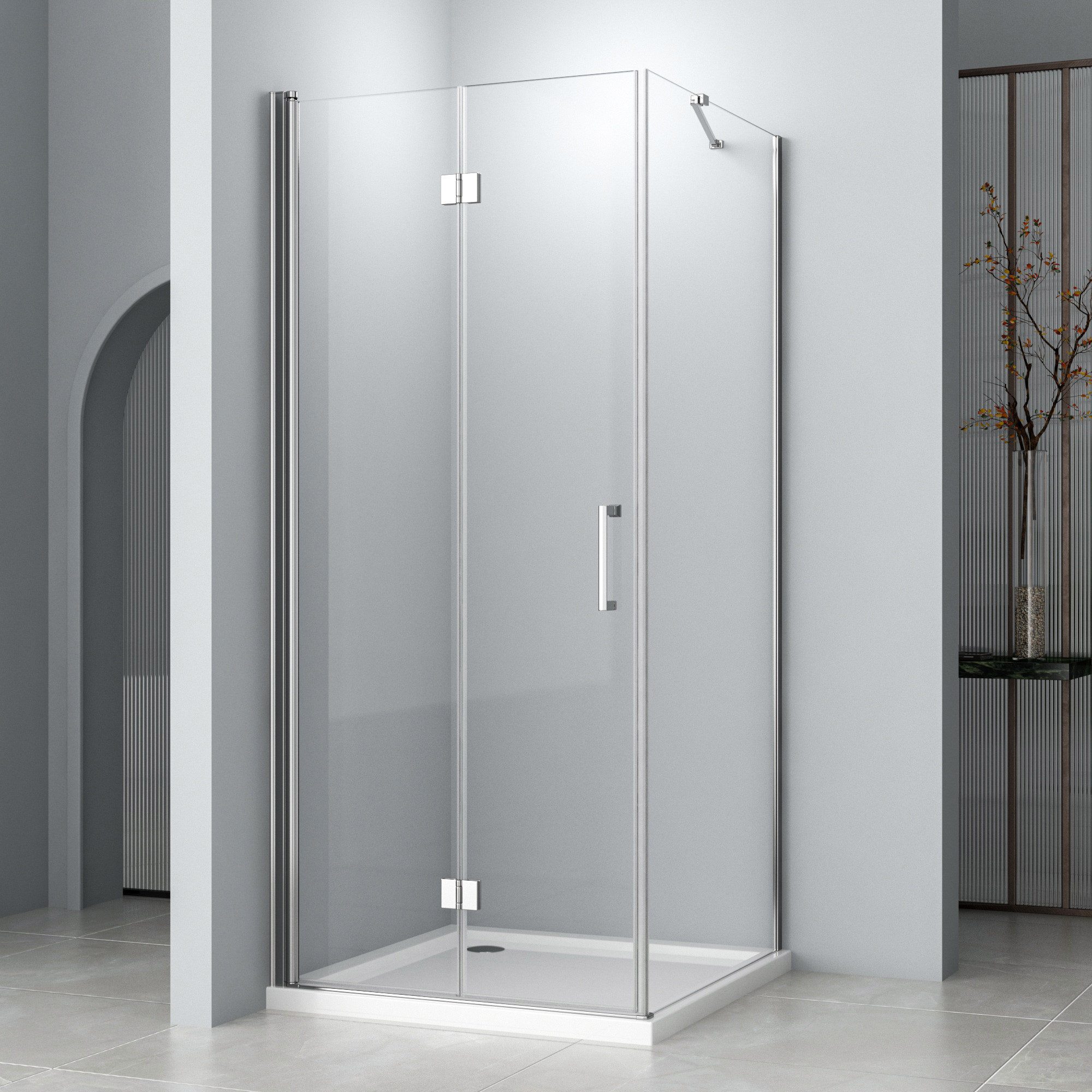 Hopibath Eckdusche Duschkabine Falttür mit Seitenwand günstig online kaufen