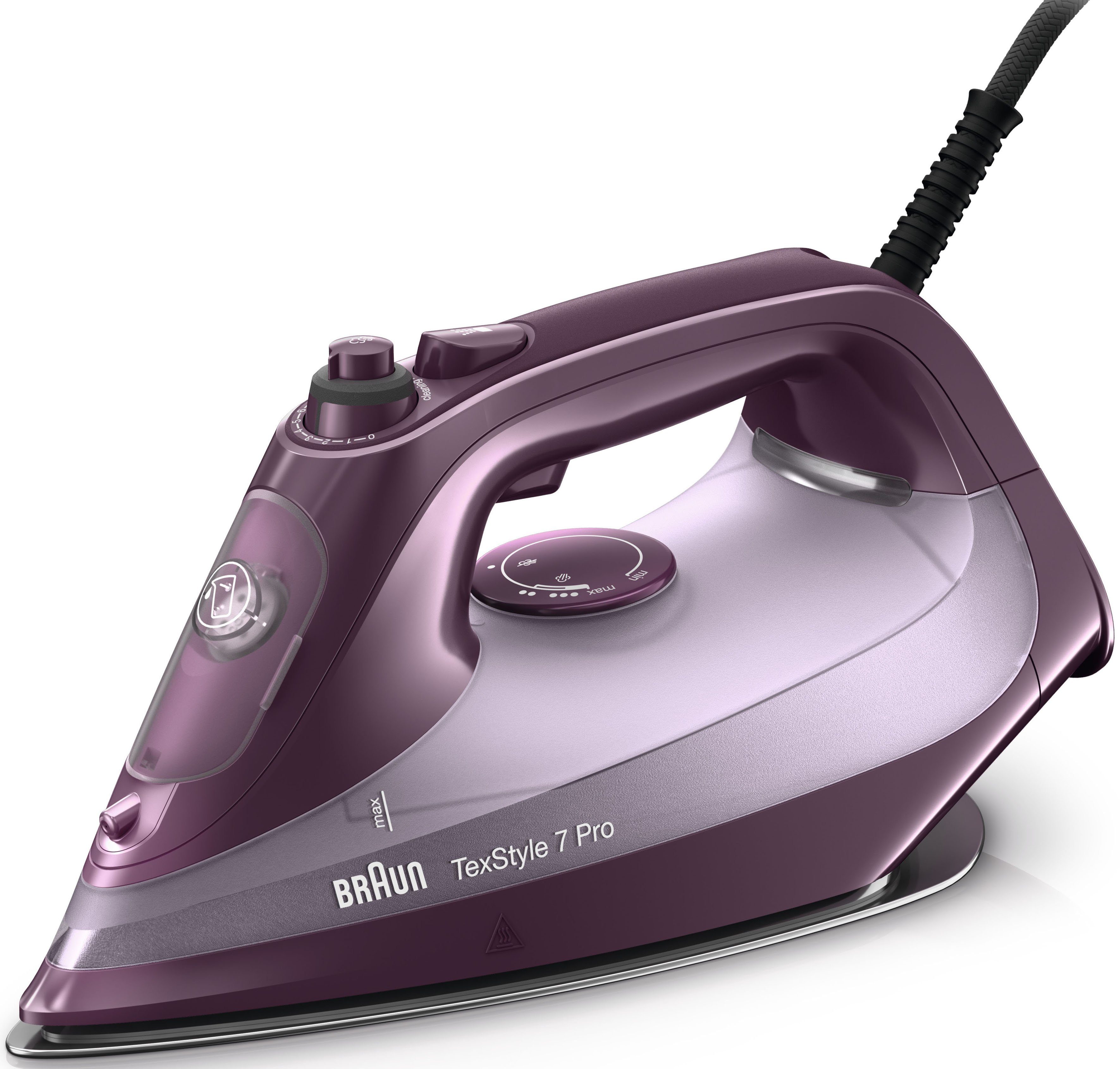 Braun Dampfbügeleisen TexStyle 7 Pro SI 7181 VI, 3100 W, mit FreeGlide 3D Bügelsohle, Violett