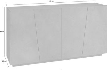 möbelando Sideboard Viterbo, 160 x 86 x 43 cm (B/H/T)