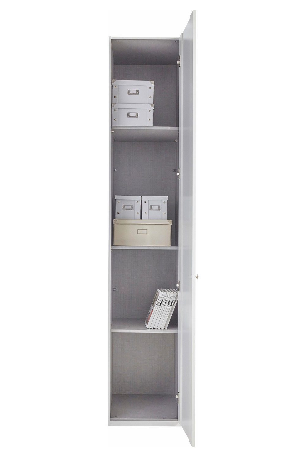 Wimex Kleiderschrank New York (mit Drehüren, 3 Einlegeböden, 1-St., moderne Optik, mit Möbelknopf, vielseitig einsetzbar) 45x58x236cm weiß 1-türig