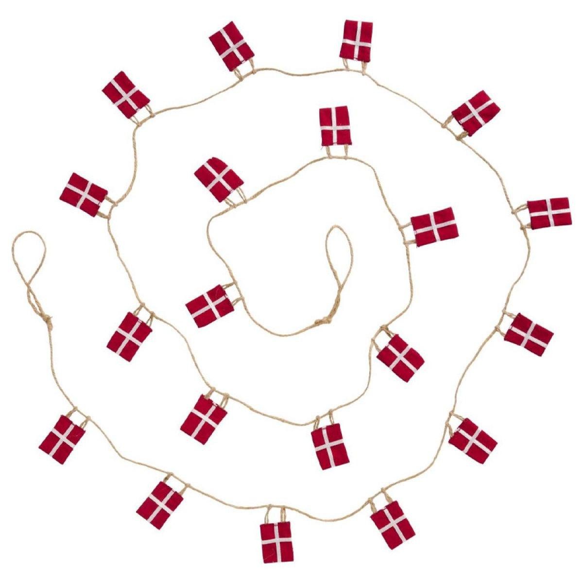 Ib Laursen Christbaumschmuck Ib Laursen Fahnengirlande mit 20 dänischen Flaggen Danebrog (245cm)