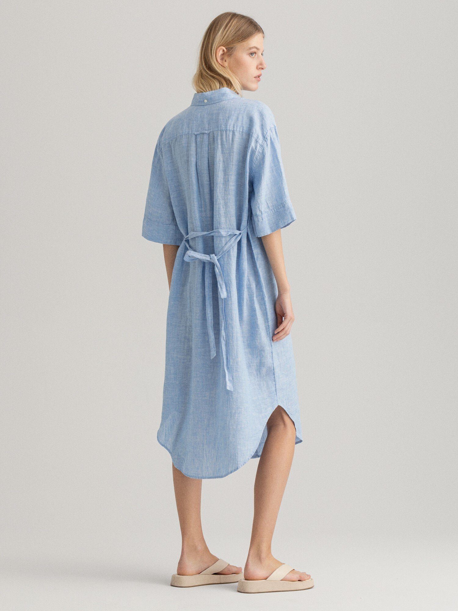 Leinen Gant Chambray Hemdblusenkleid mit Hemdblusenkleid Kleid