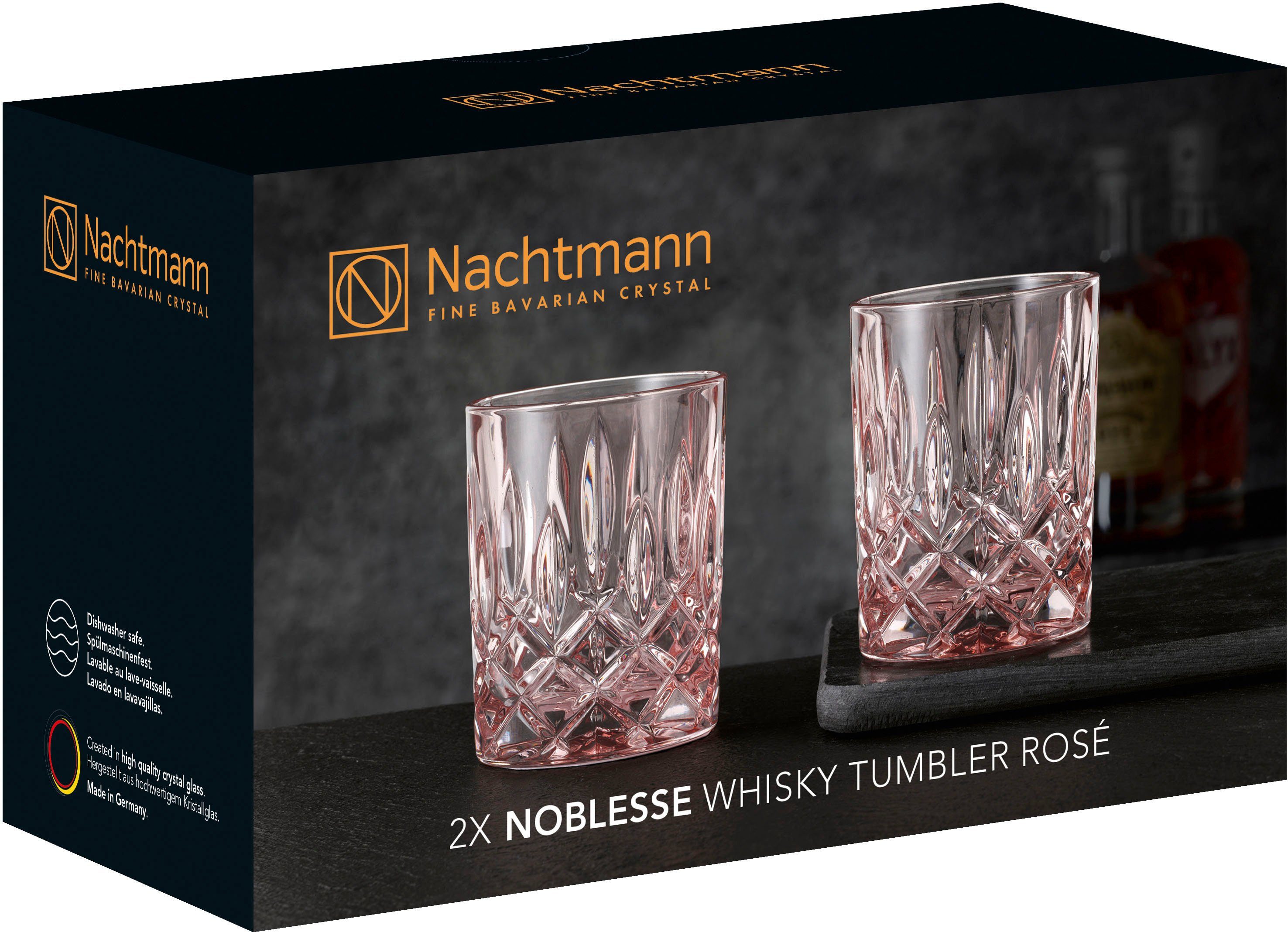Nachtmann Whiskyglas Made ml, Kristallglas, Noblesse, Germany, in rose 295 2-teilig