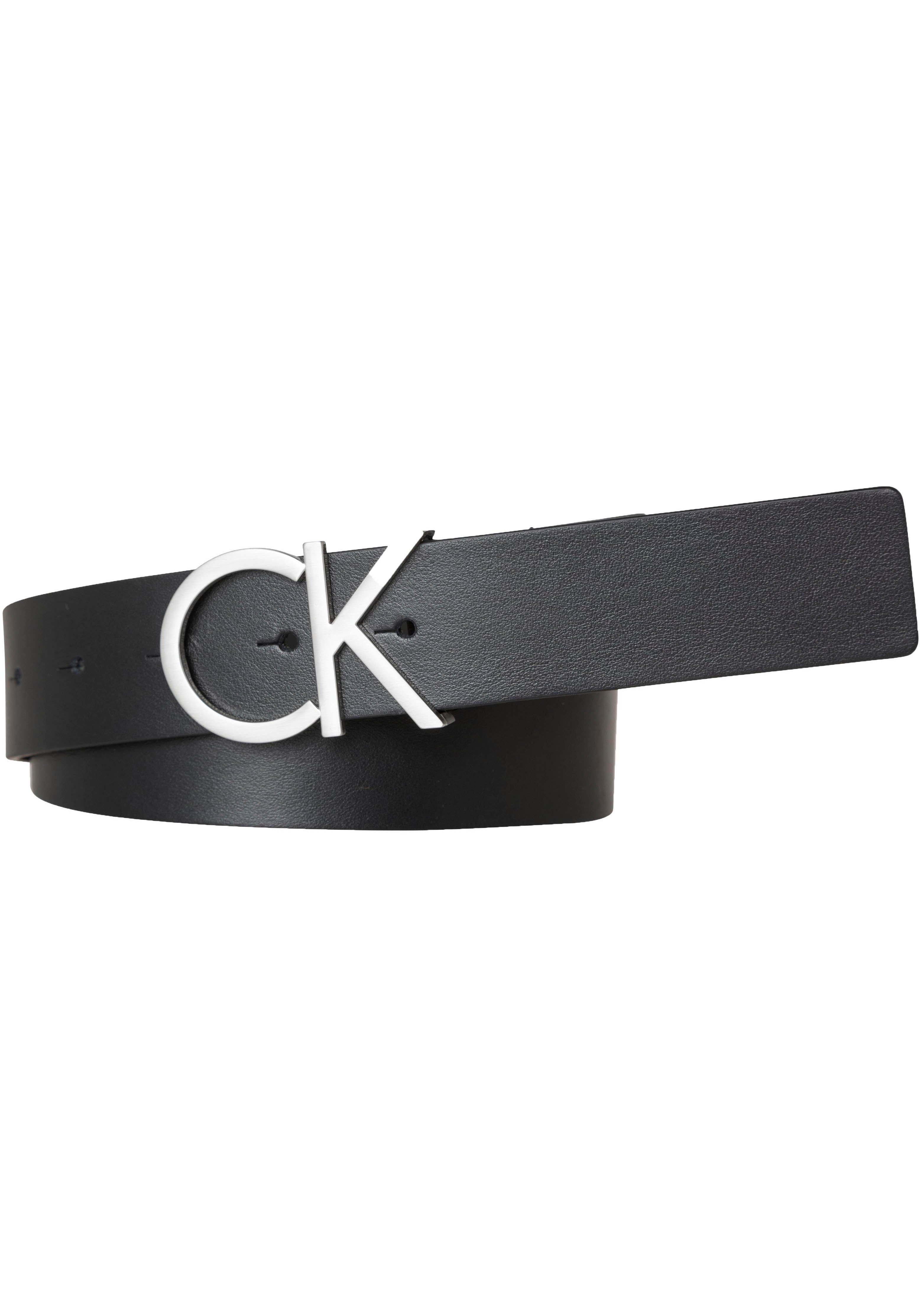 schwarz_silber Calvin BELT 3.5CM CK Ledergürtel ADJ.LOGO Klein