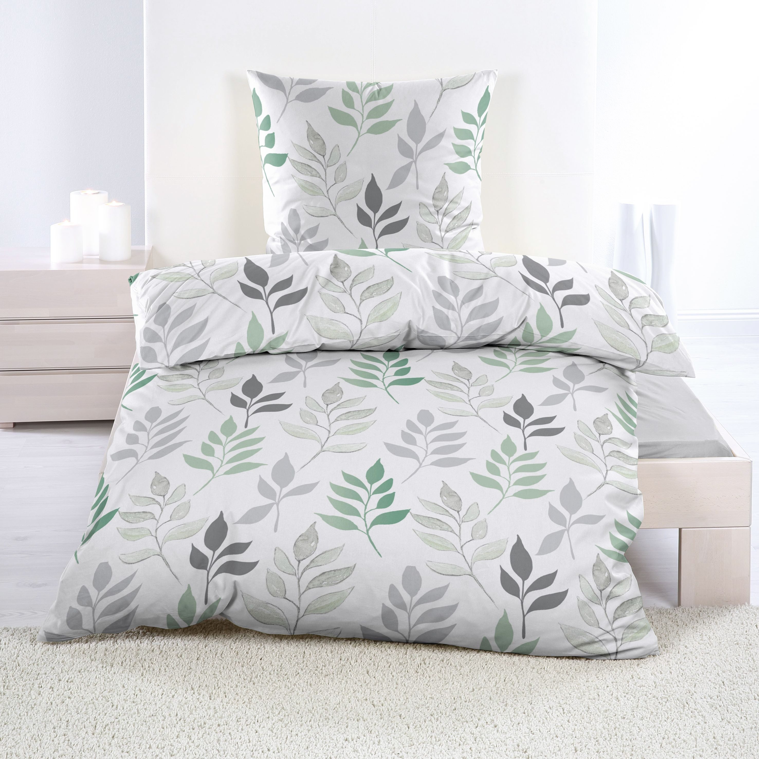 Casa Colori Bettwäsche Biber 135x200 cm 100% Baumwolle mit Reißverschluss, günstig online kaufen