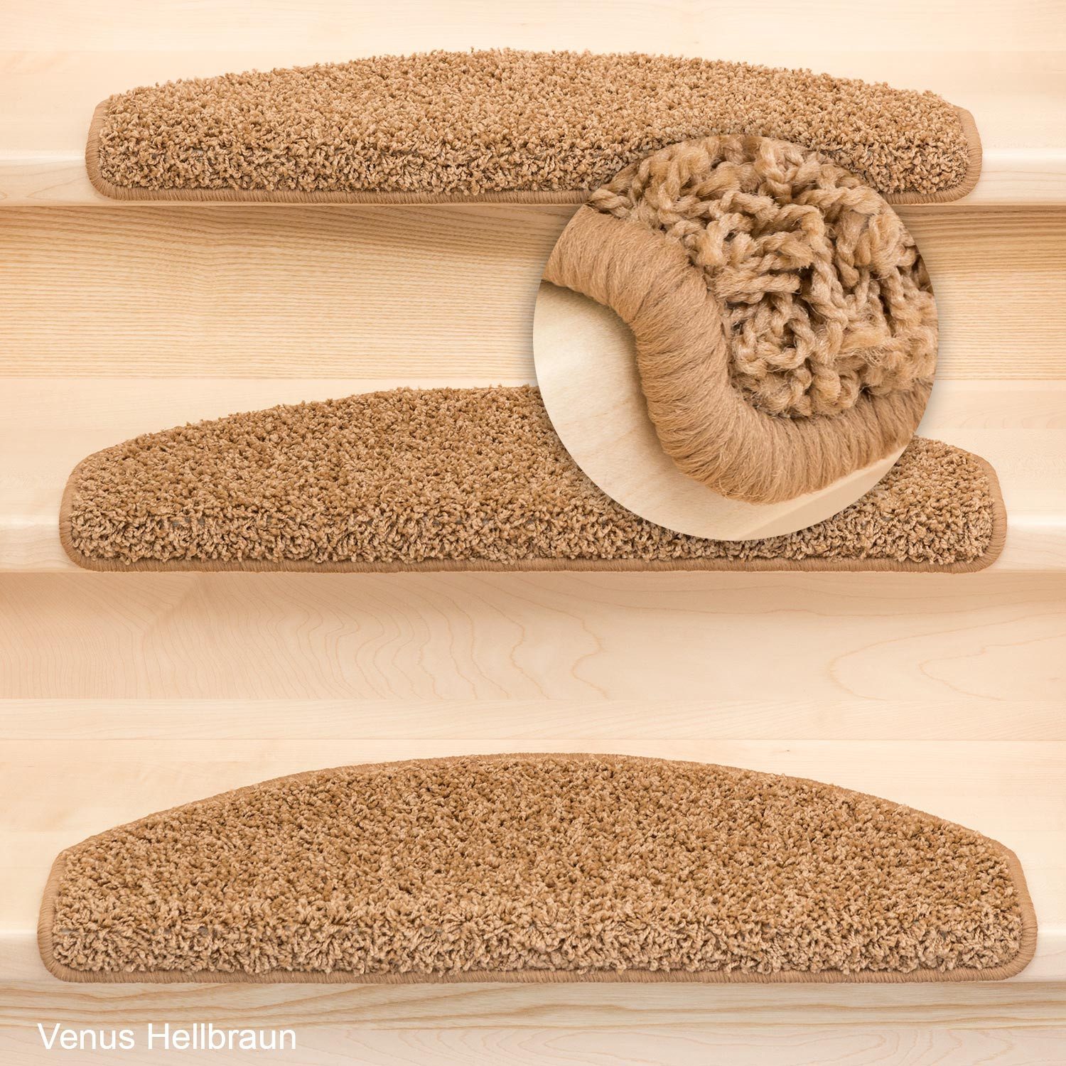 Metzker® Stufenmatte Stufenmatten Shaggy Venus Halbrund Einzeln und SparSet günstig online kaufen