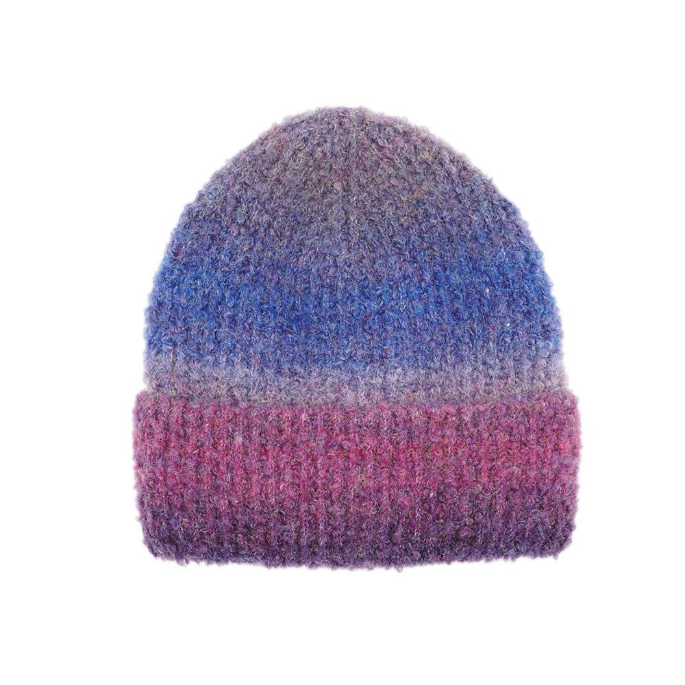 MAXIMO Beanie Fasermix mit Wollanteil, Boucle-Garn, Farbverlauf, breiter Umschlag