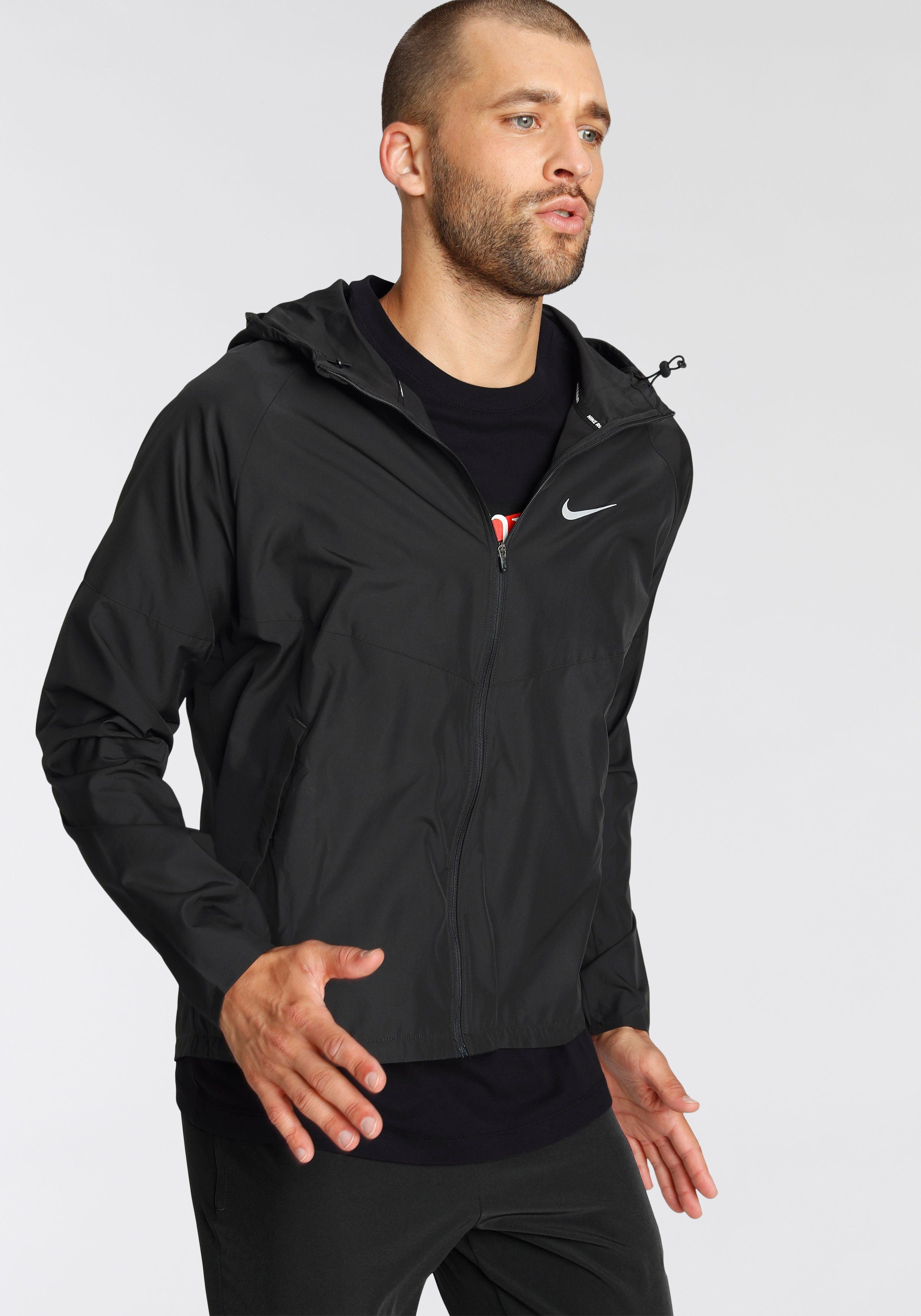 Men's Laufjacke Running Jacket schwarz Miler Repel Nike