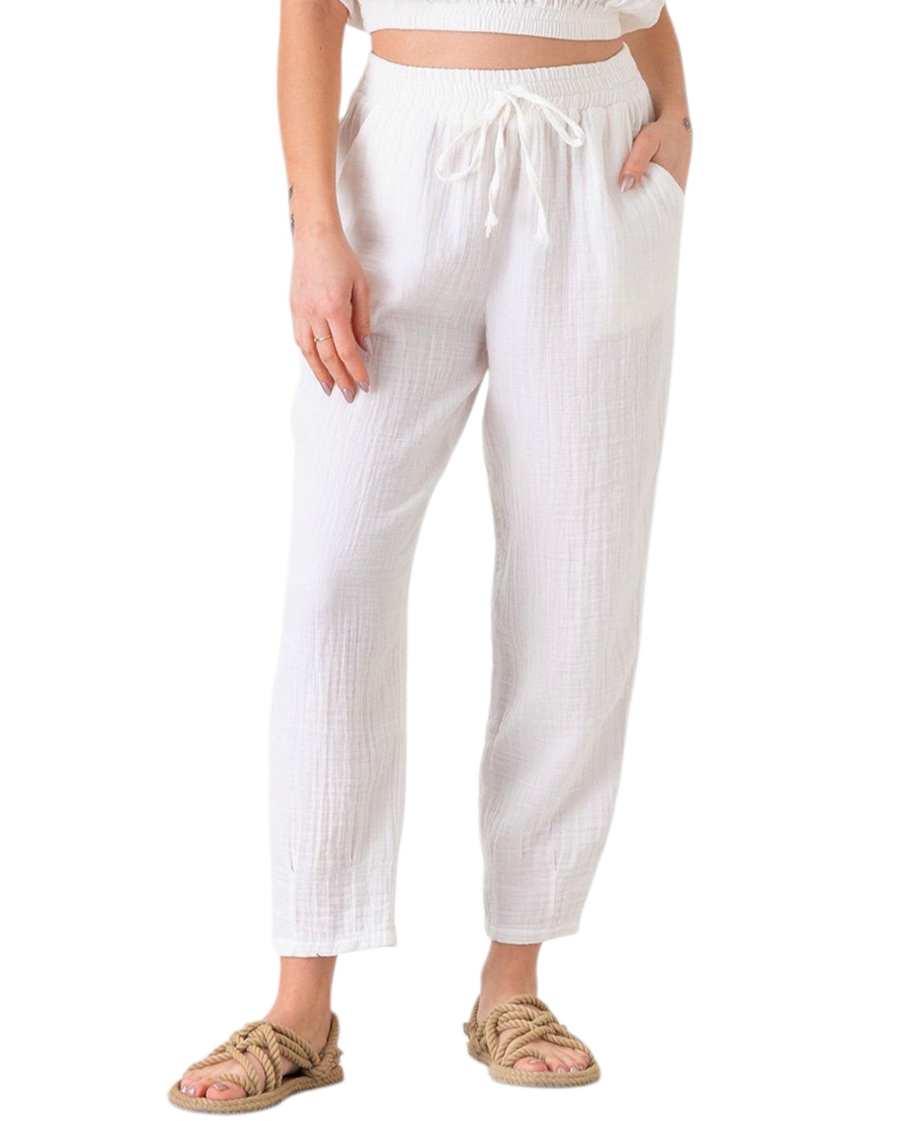 WENOR Schlupfhose Musselin Sommerhose, 100 % Baumwolle, elastischer Bund, K günstig online kaufen