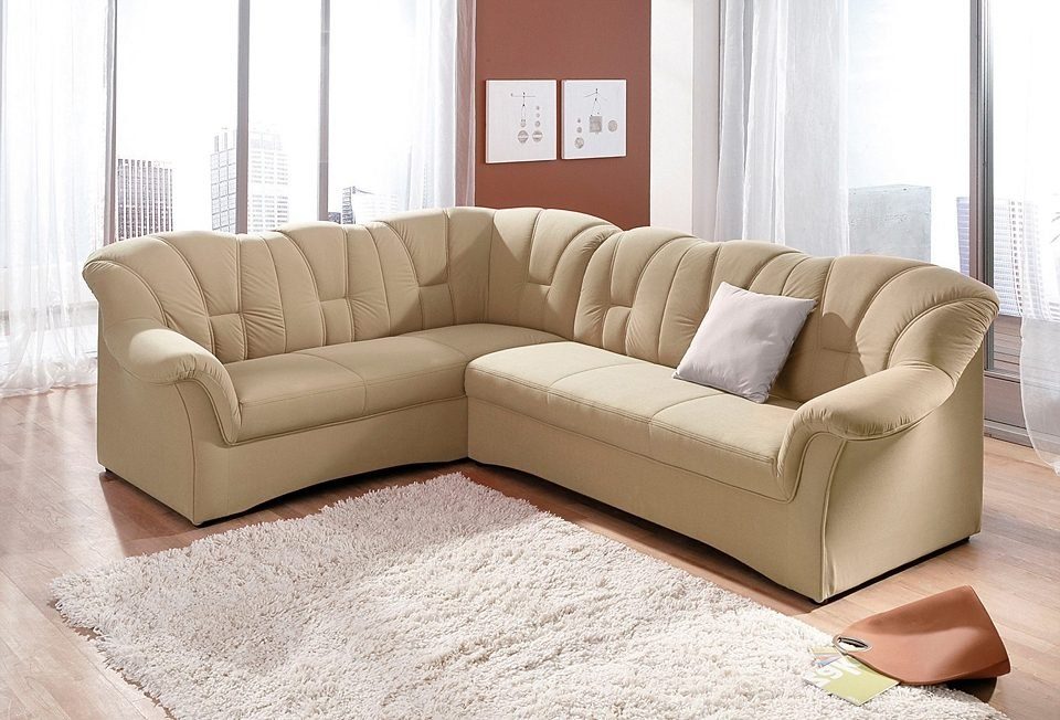 DOMO collection Ecksofa Papenburg B/T/H: 242/190/84 cm L-Form, wahlweise mit Bettfunktion, Langer Schenkel links oder rechts