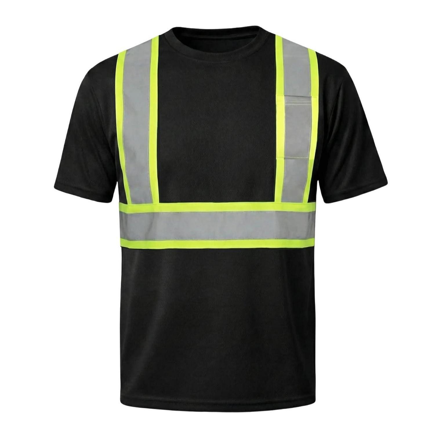 LuxusKollektion Warnweste Warnschutz T-Shirt Schwarz XL