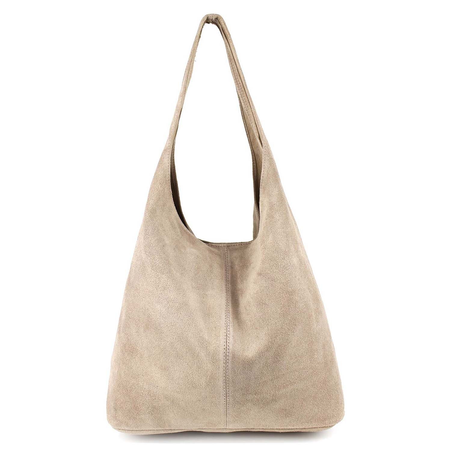 ITALYSHOP24 Schultertasche Made in Italy Damen Leder Tasche Schultertasche, ein Leichtgewicht, als Handtasche, Henkeltasche tragbar