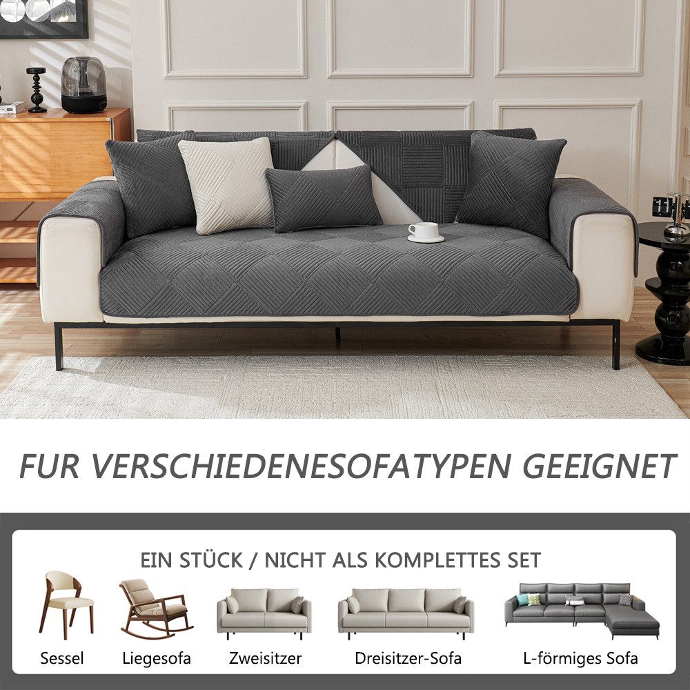 AFKSMILE Sofabezug Sofa überzug,Universelle rutschfeste Solide Strukturierte Sofa Überzug, Bezug fürs Sofa