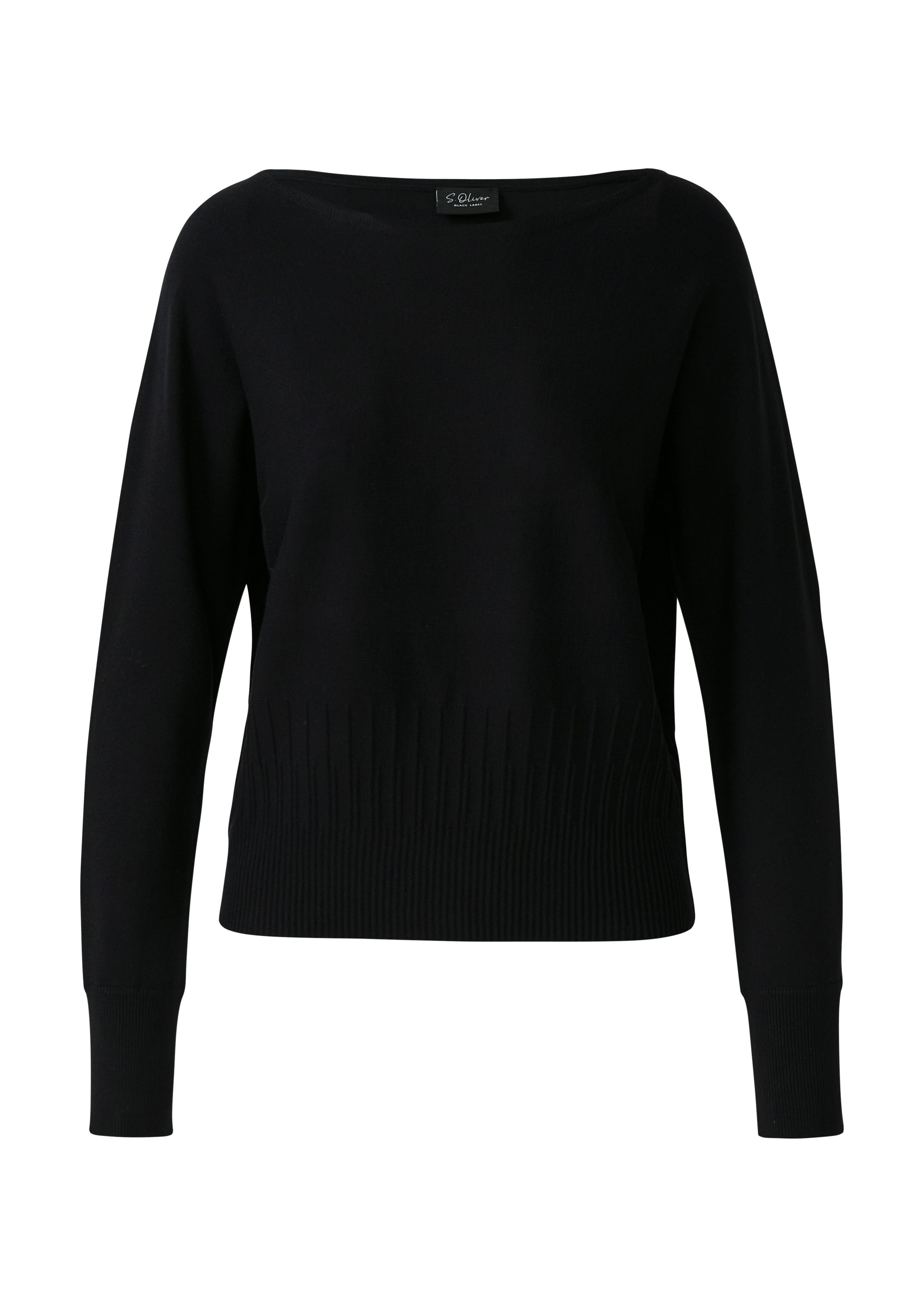 s.Oliver BLACK LABEL Strickpullover mit Fledermausärmeln