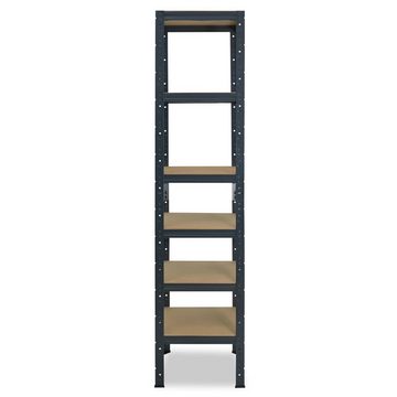 shelfplaza Schwerlastregal HOME, 200x50x50cm anthrazit, Metallregal mit 6 Böden, als Kellerregal, Garagenregal, Werkstattregal oder Lagerregal, Steckregal Metall mit 145kg Tragkraft