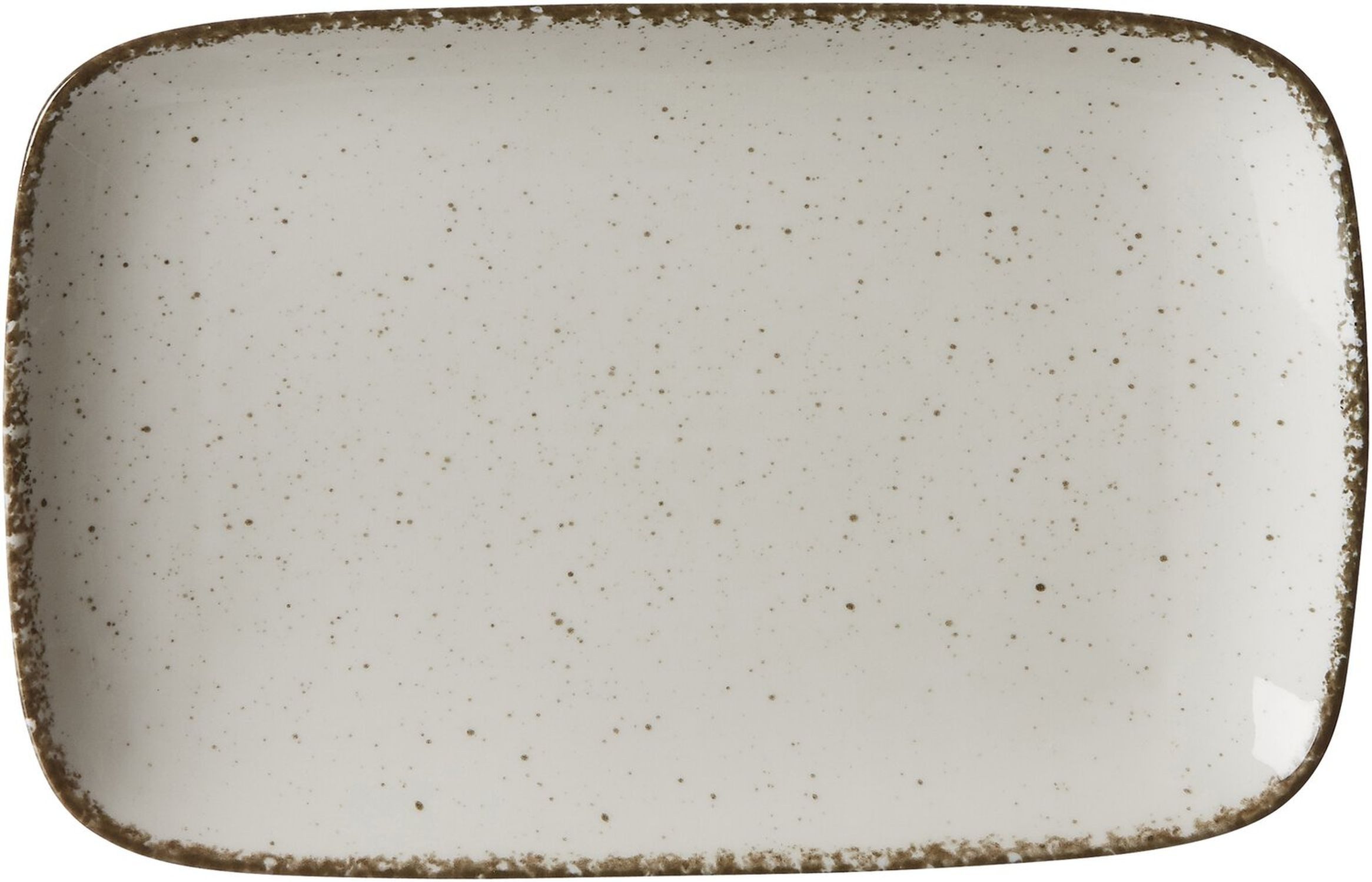 Ritzenhoff & Breker Servierplatte Casa creme Platte rechteck. 24x15,5cm, Porzellan, (1-tlg), Used-Effekt Kante
