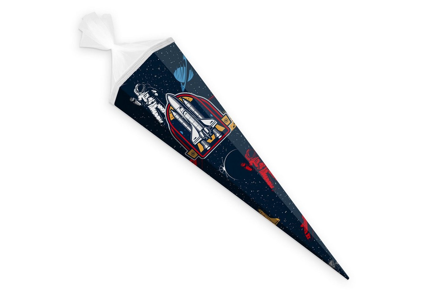 itenga Schultüte itenga Schultüte Zuckertüte 6eckig 85cm Weltraum Verschluss weiß