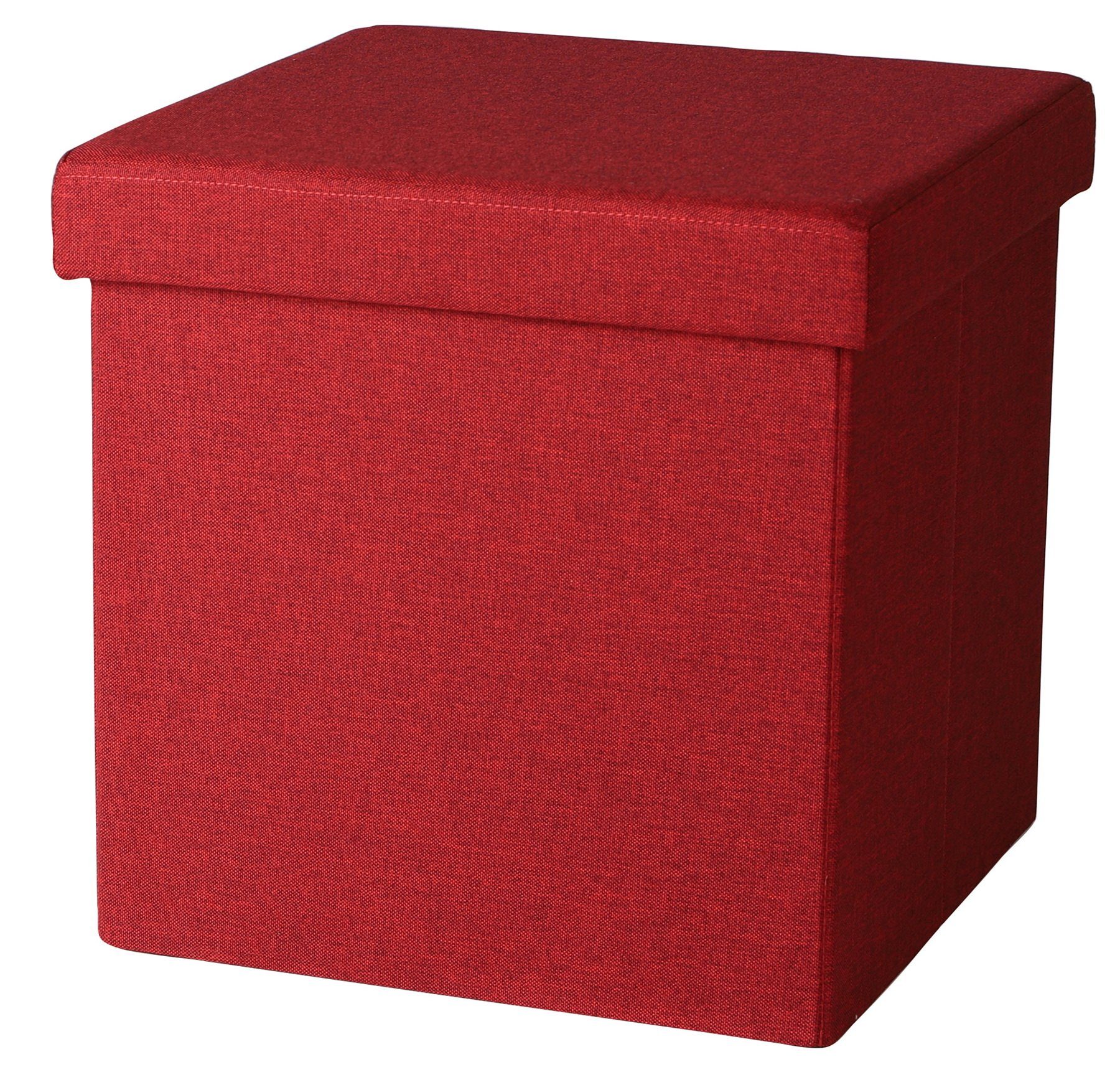 Urban Living Sitzwürfel Sitzhocker Sitzwürfel Aufbewahrungsbox Tissu, mit Stauraumfach hoher Sitzkomfort rot
