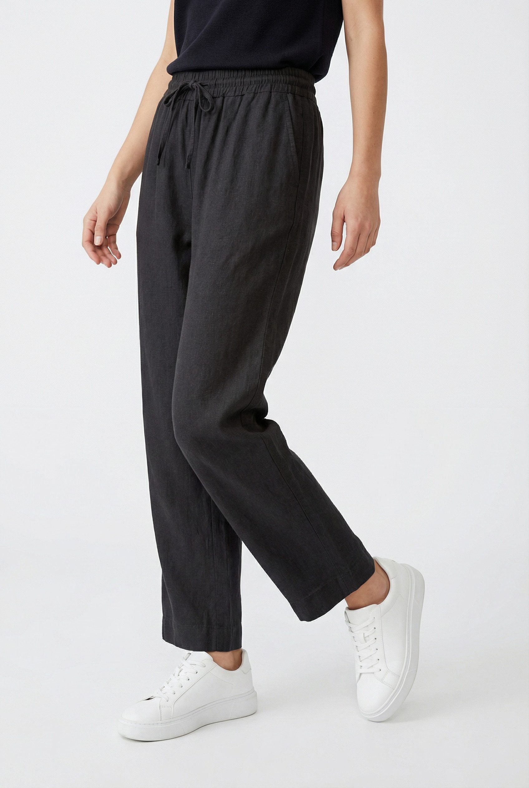 FREEQUENT 7/8-Hose FQLAVA-ANKLE-PA aus Leinen und mit Kordelzug