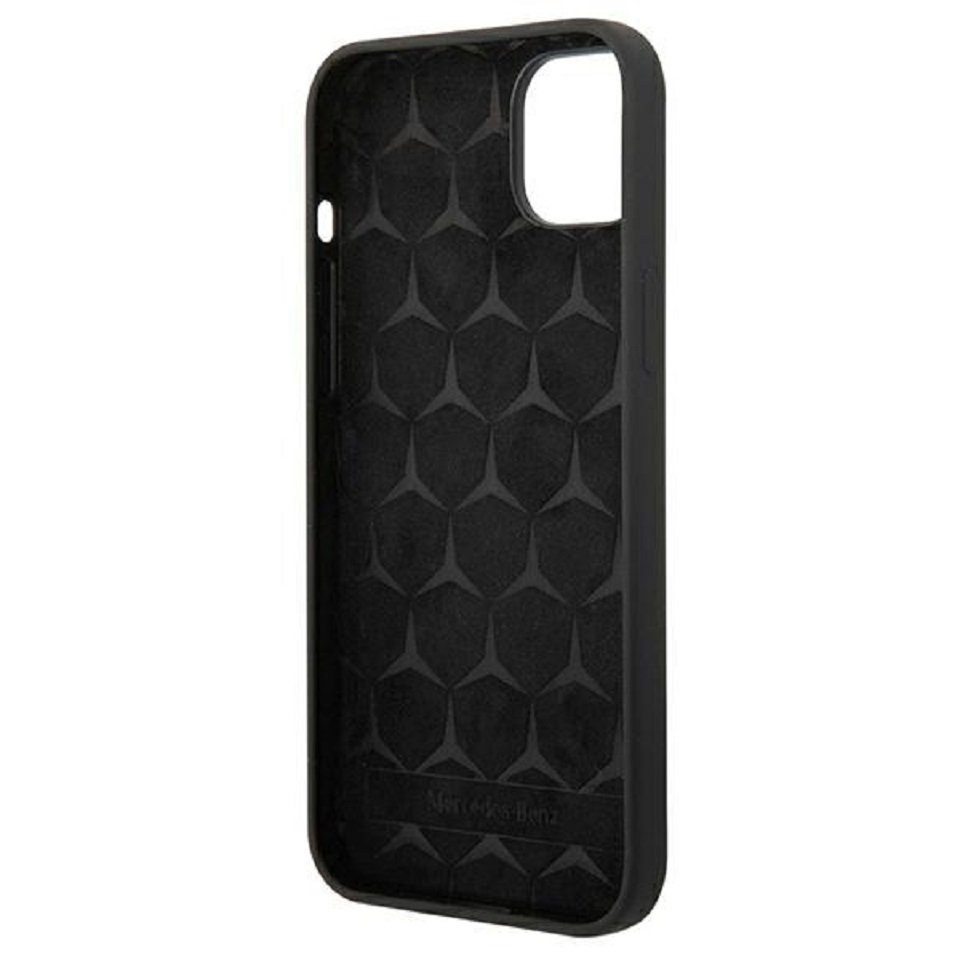 Mercedes Handyhülle Case iPhone 14 Plus Silikon schwarz Stern Logo 6,7 Zoll, Kantenschutz