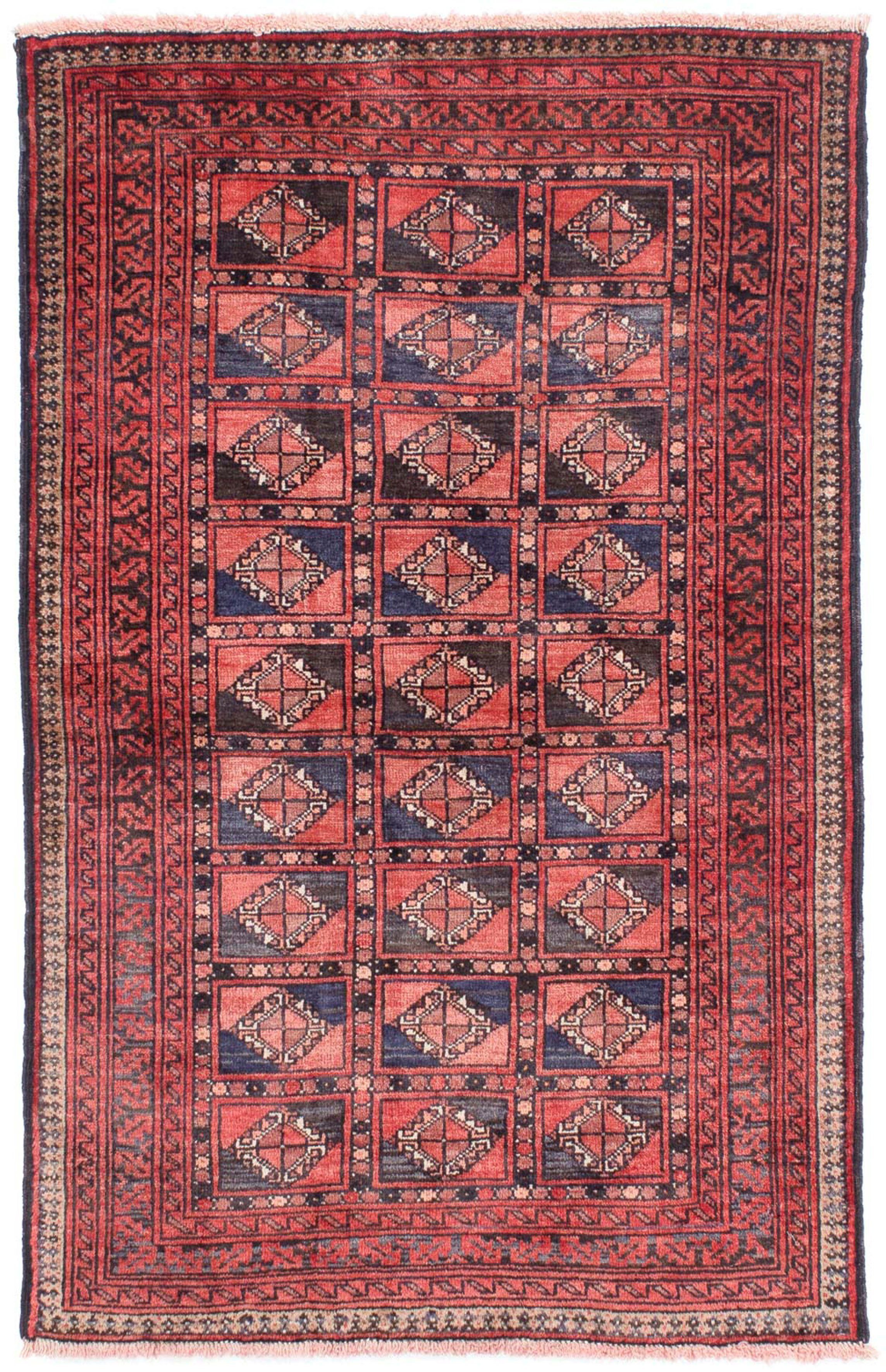 x mm, Orientteppich Belutsch - Handgeknüpft, 91 Einzelstück Höhe: - morgenland, mit 8 hellrot, rechteckig, cm Zertifikat Wohnzimmer, 151