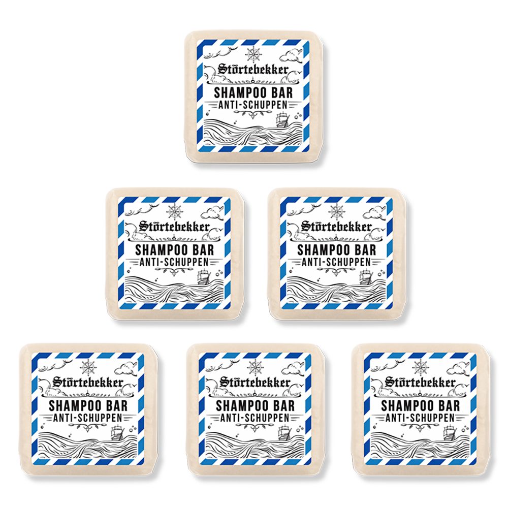 Störtebekker Festes Haarshampoo - Anti-Schuppen - 100g/Stück, 6-tlg., Anti-Schuppen Effekt