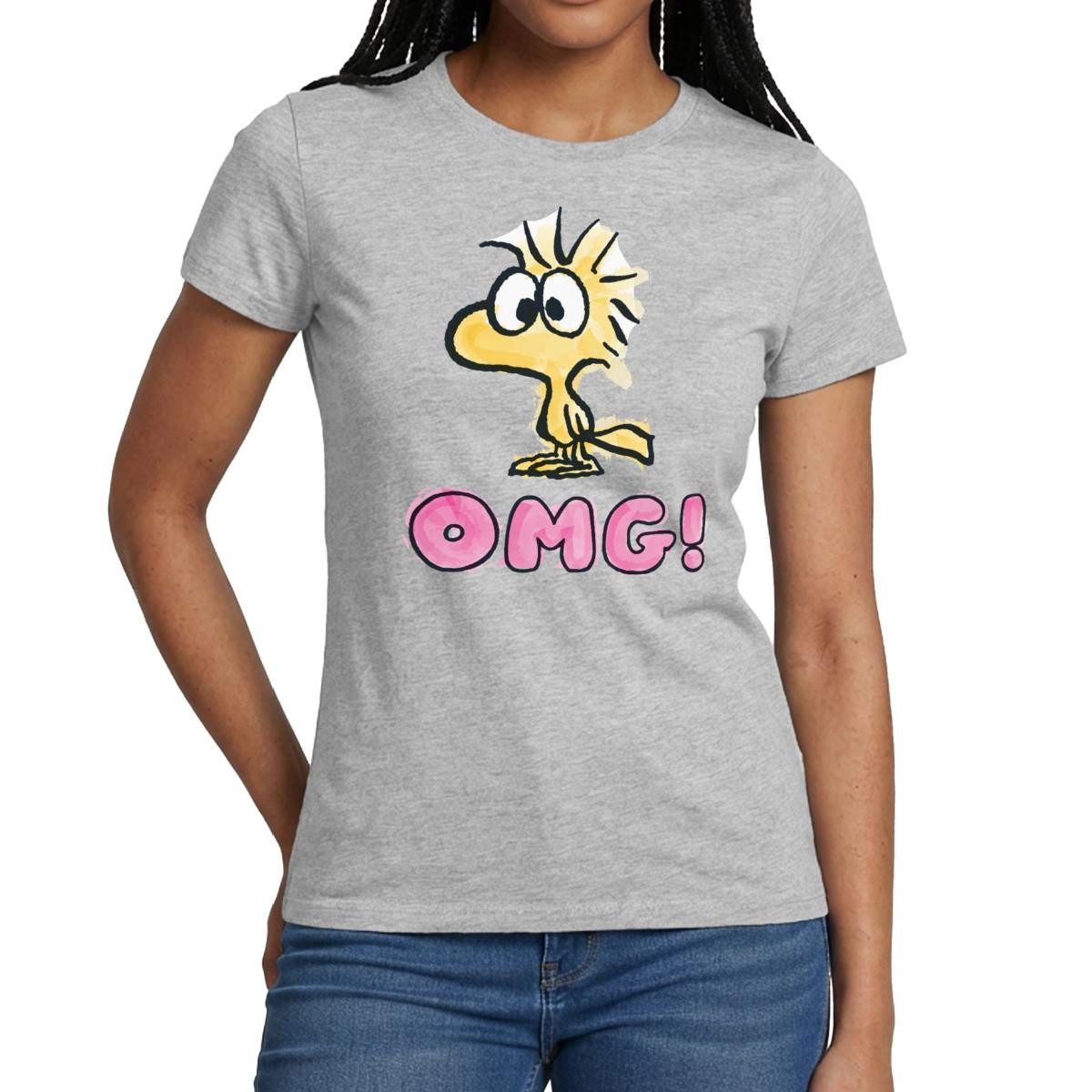 Spreadshirt T-Shirt Peanuts Woodstock OMG Oh Mein Gott Frauen T-Shirt (1-tlg)