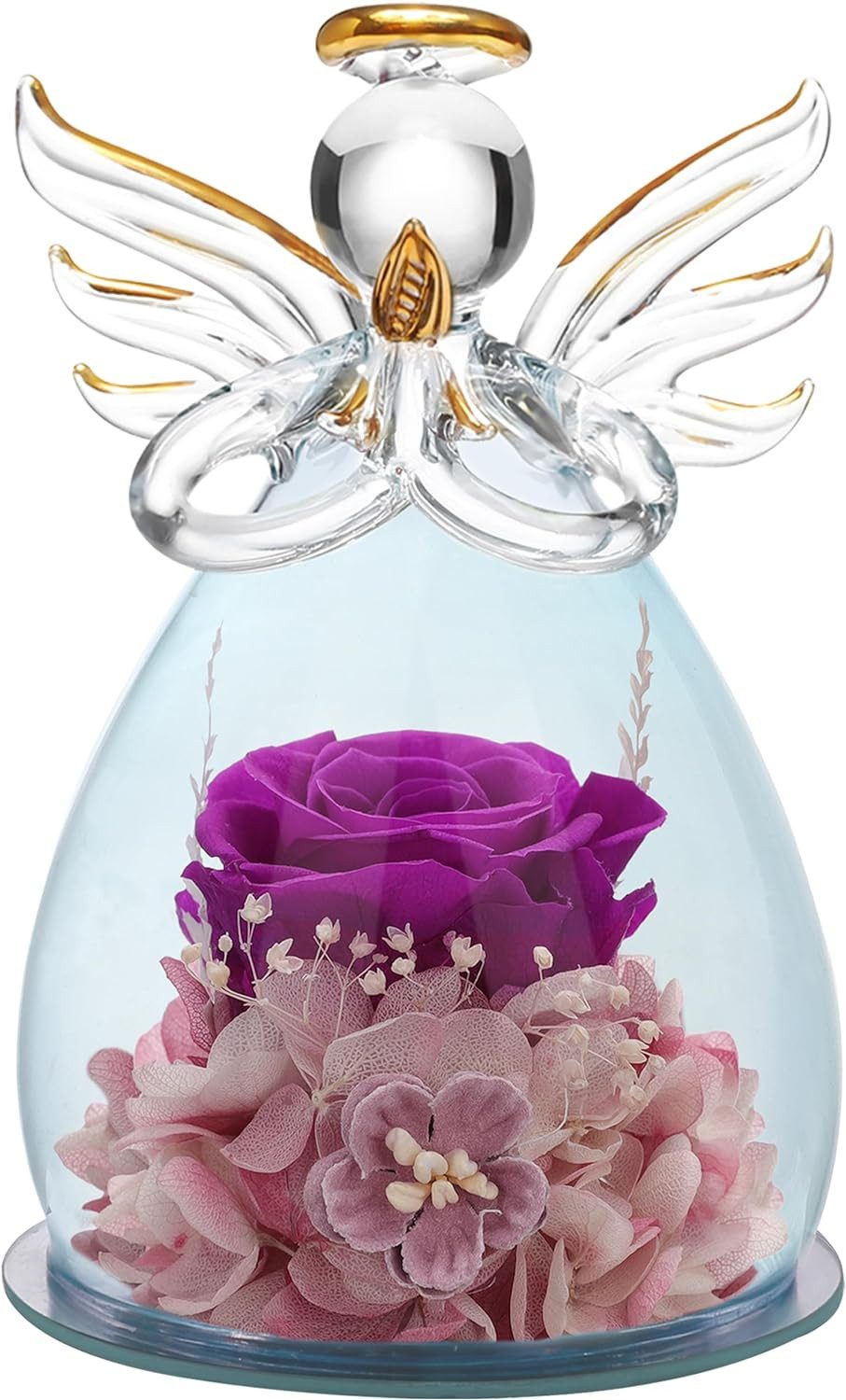 Kunstblume Kunstblume Ewige Rose mit Engel günstig online kaufen