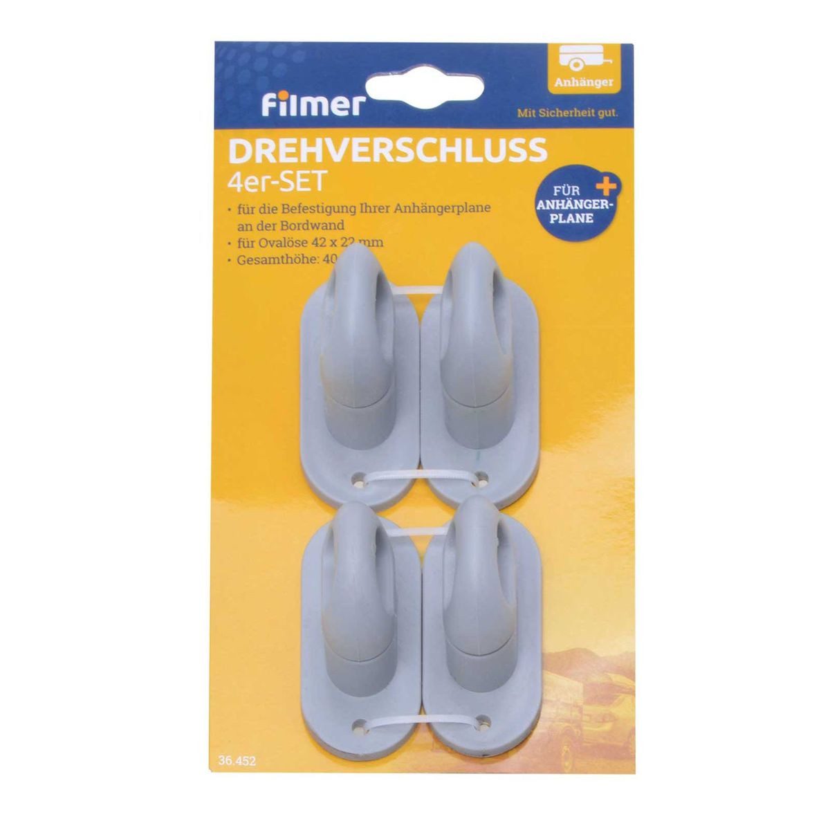 Filmer Öse Drehverschlüsse Befestigung Planenösen 4er Set Kunststoff (4-St), universell einsetzbar
