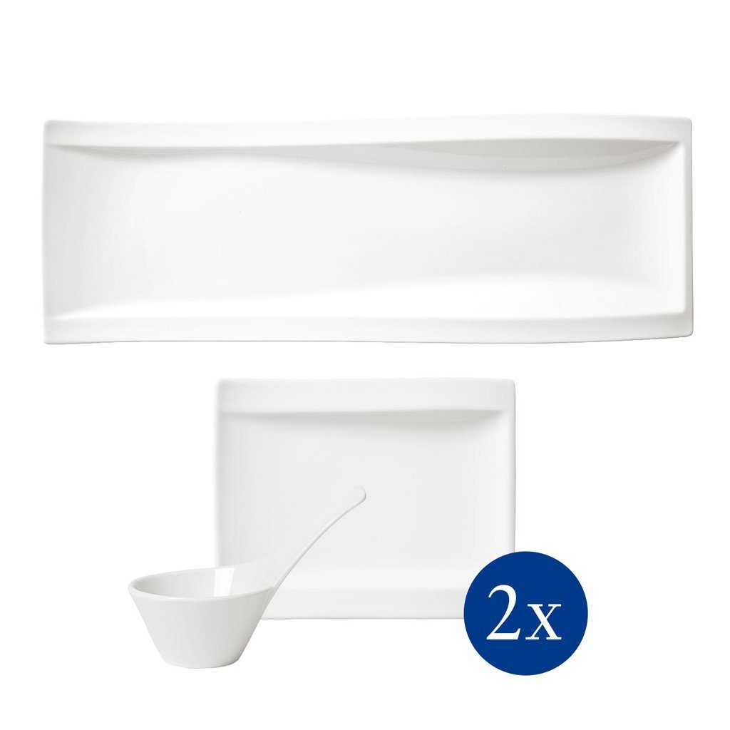 Villeroy & Boch Geschirr-Set NewWave Antipasti-Set 5-teilig (5-tlg), 2 Personen, Porzellan