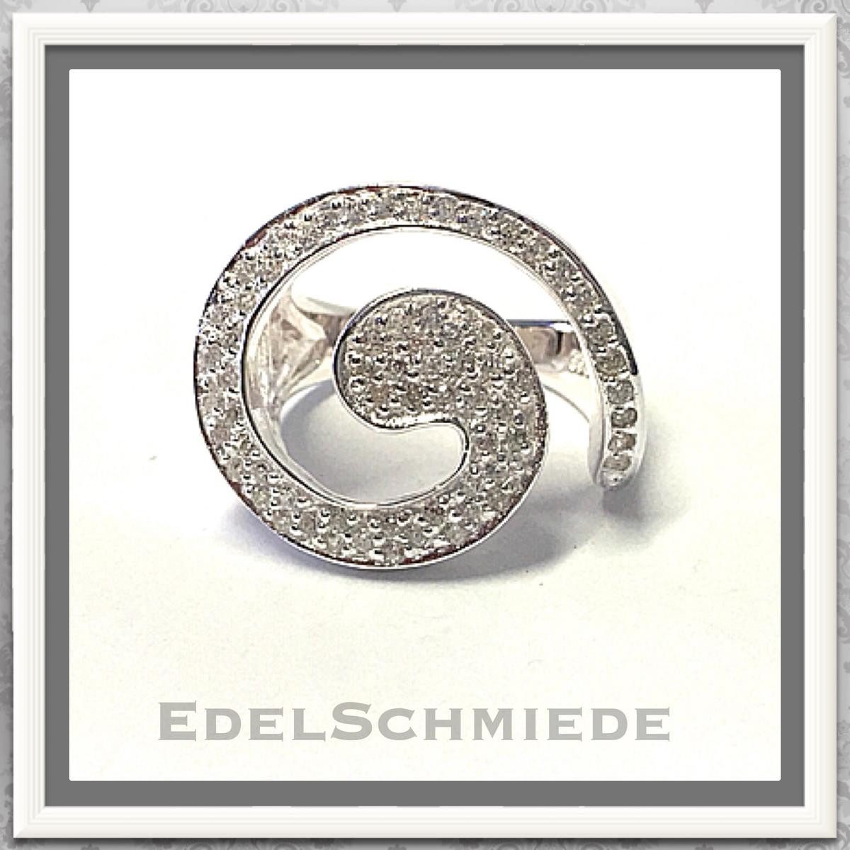 Silberring eleganter Fingerring 925 Silber Zirkonias Größe 54