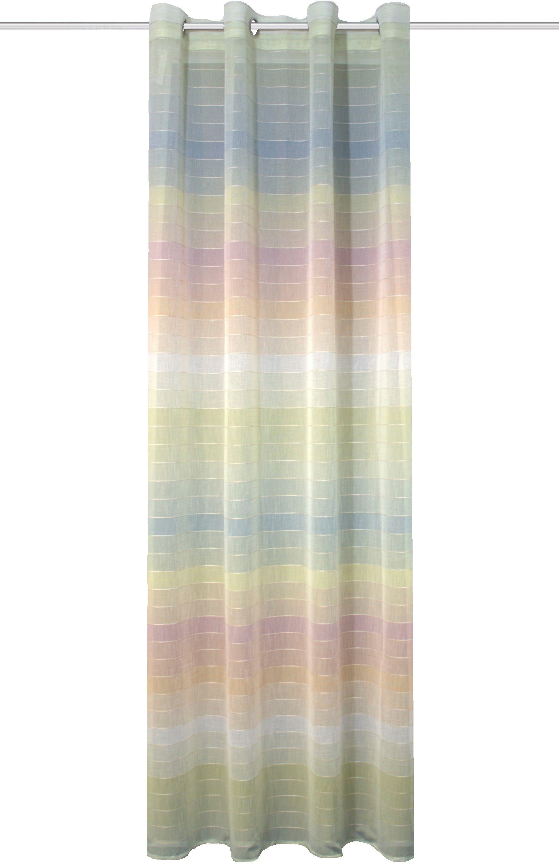 HOME WOHNIDEEN Vorhang RAINBOW (1 St), Ösen, halbtransparent, Ösenschal Querstreifen RAINBOW
