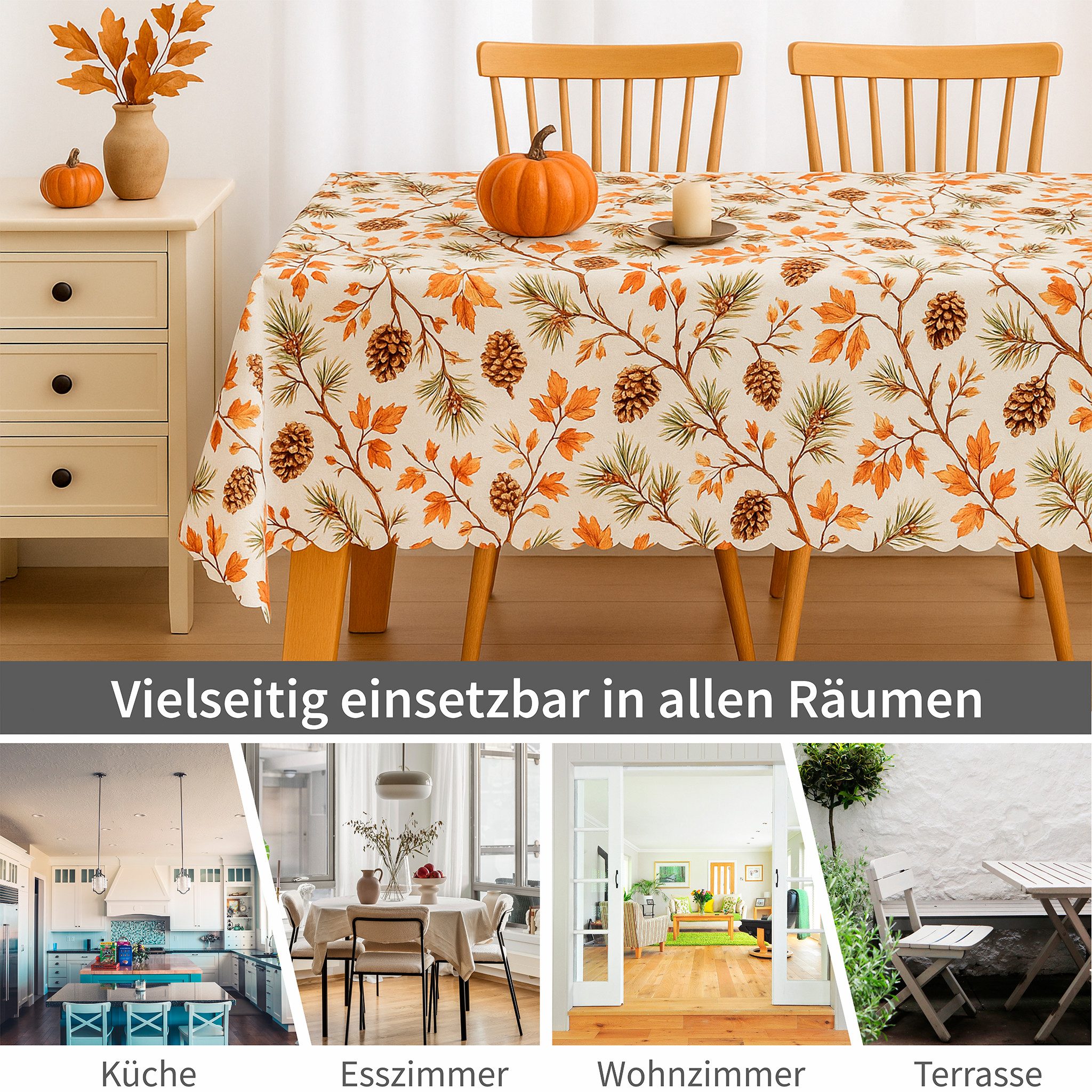 matches21 HOME & HOBBY Tischdecke Tischläufer Herbst 35 x 70 cm mit edel ge günstig online kaufen