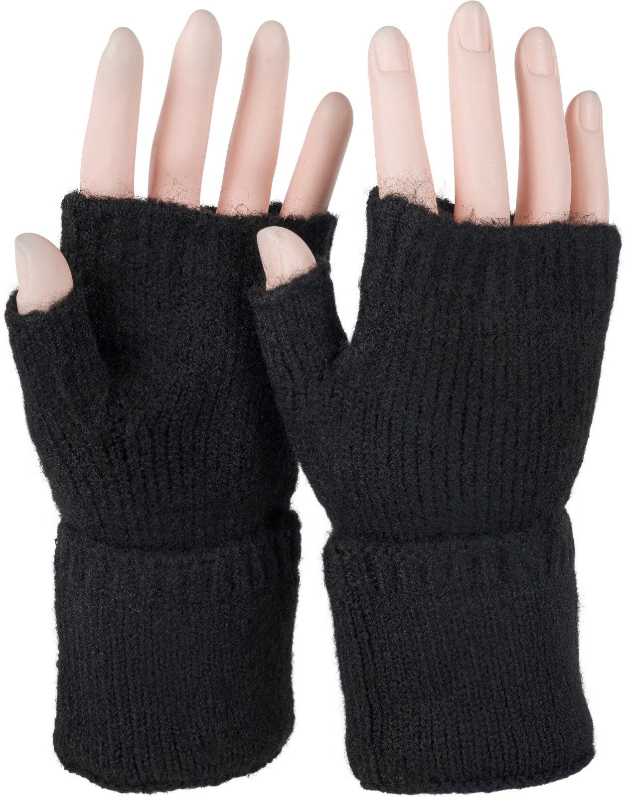 styleBREAKER Strickhandschuhe Fingerlose Strickhandschuhe Einfarbig (1-St)
