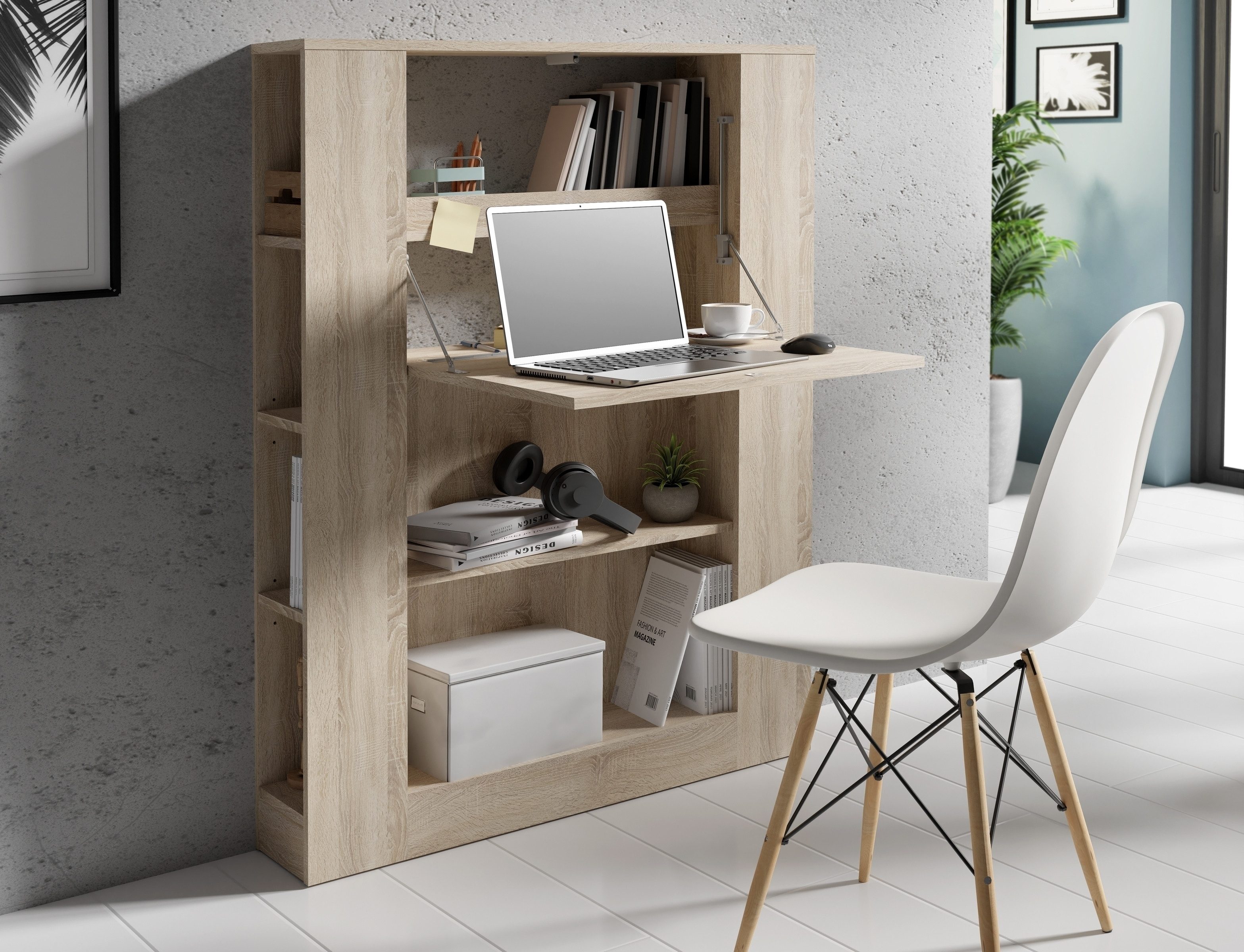 FORTE Bücherregal in beige, Spannplatte - 88,2x120,8x18,6cm (BxHxT)