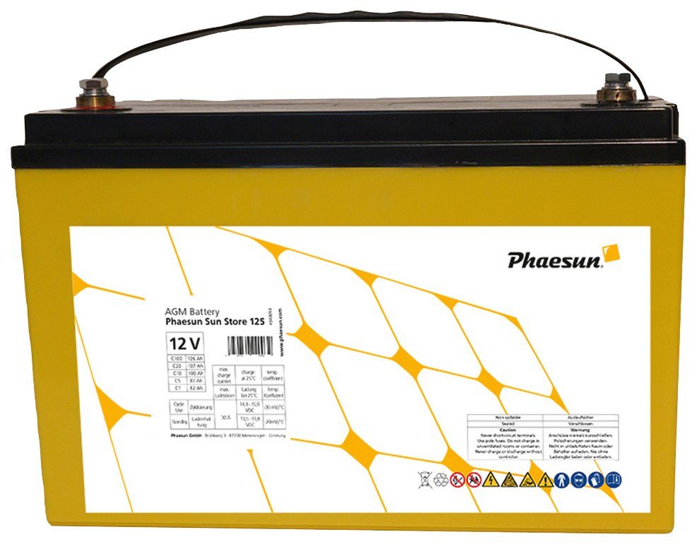 Phaesun AGM Sun V) (12 Store 125 Solarakkus