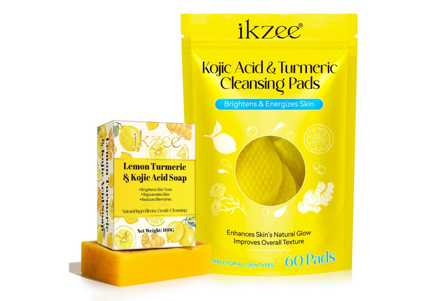 P-Beauty Cosmetic Accessories Gesichtspflege-Set Kurkuma Turmeric Set Seife und Reinigungspads, 1-tlg., Reinigungspads, Seife, Kurkuma