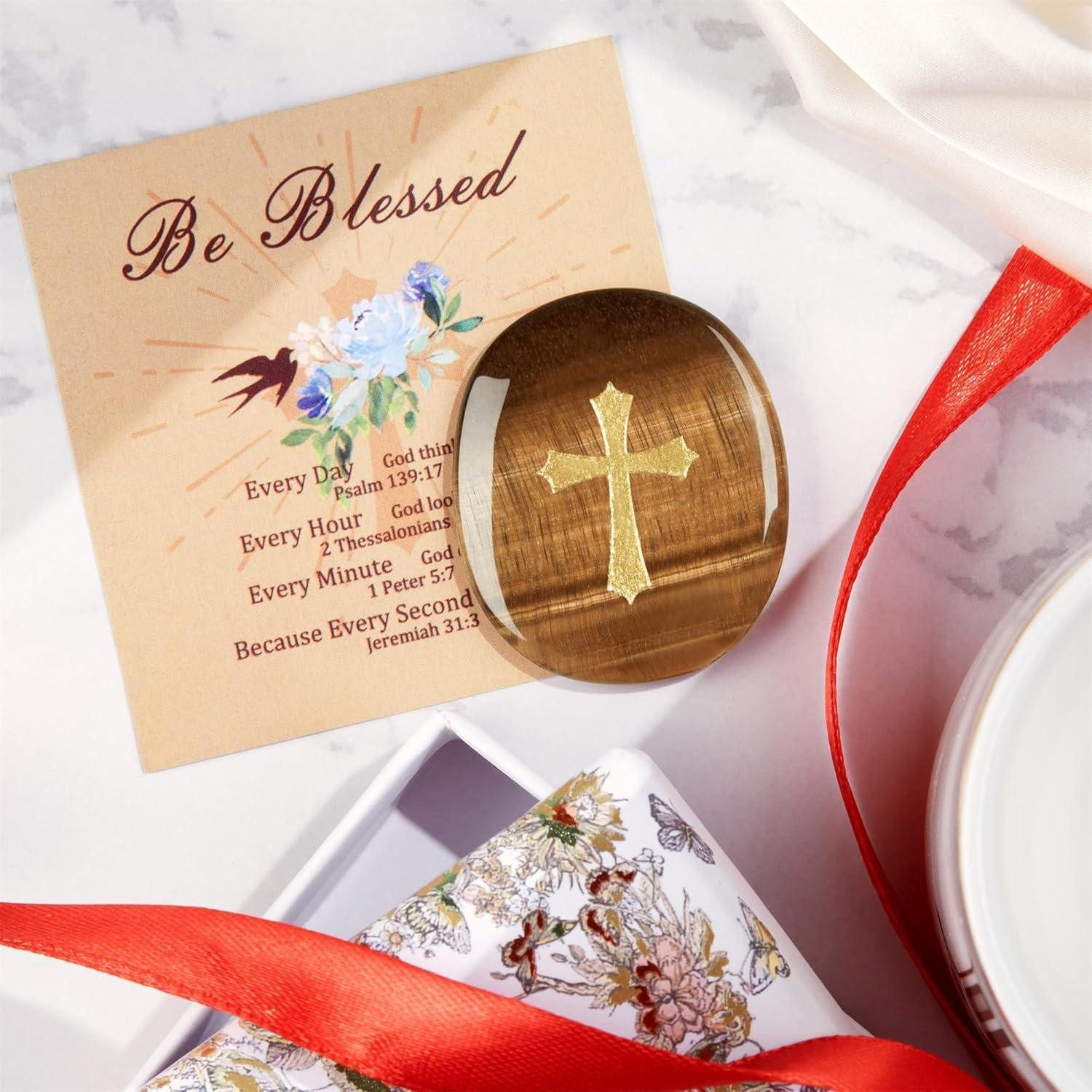 LuxusKollektion Edelstein Handschmeichler Tigerauge Edelsteine Kreuz Tigerauge Kreuzschnitzerei